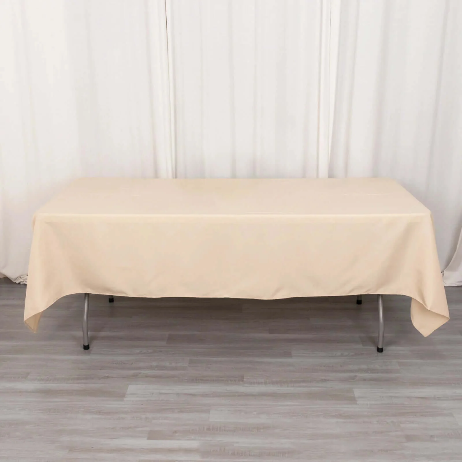 Premium Polyester Rectangle Tablecloth 60"x102" Beige - 220GSM Wrinkle-Resistant Table Cover