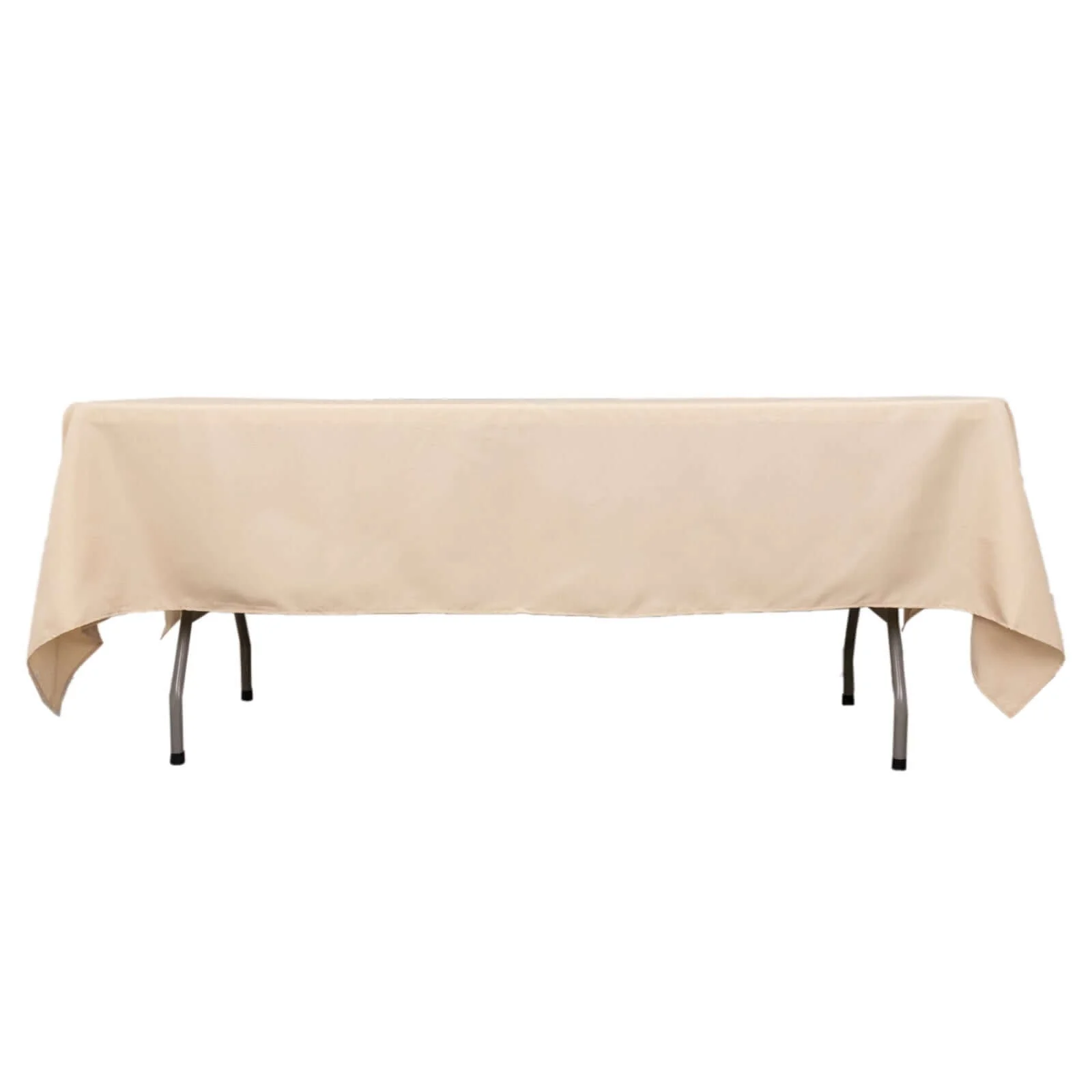 Premium Polyester Rectangle Tablecloth 60"x102" Beige - 220GSM Wrinkle-Resistant Table Cover - Image 7