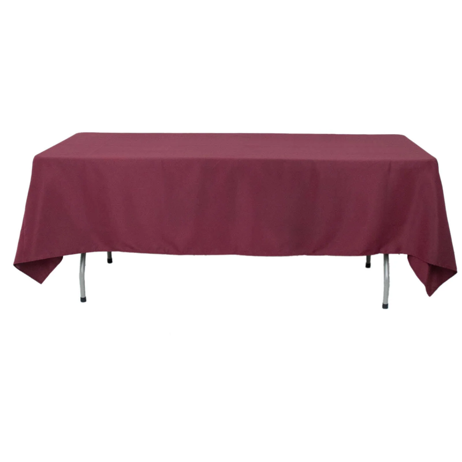 Premium Polyester Rectangle Tablecloth 60"x102" Burgundy - 220GSM Wrinkle-Resistant Table Cover - Image 6