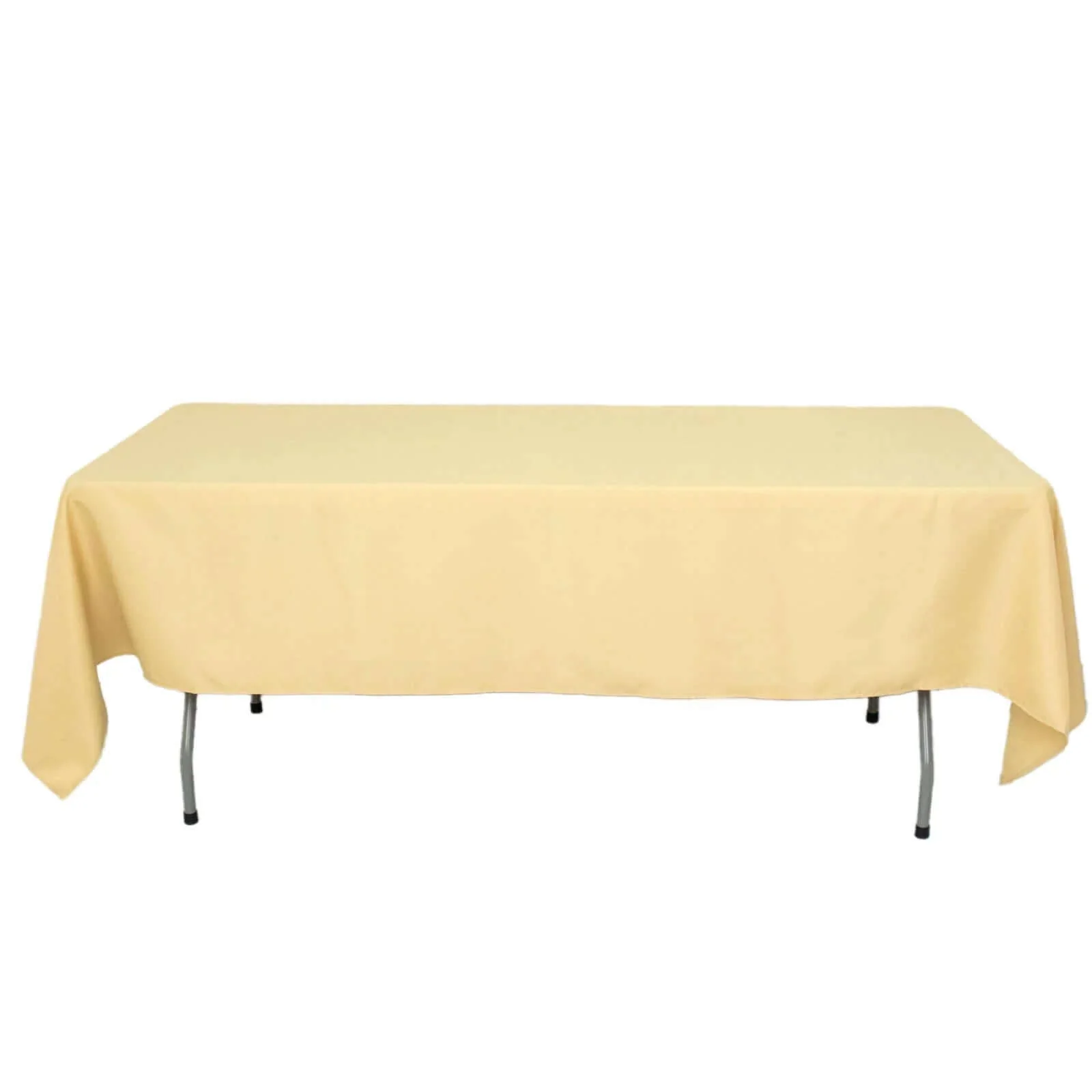 Premium Polyester Rectangle Tablecloth 60"x102" Champagne - 220GSM Wrinkle-Resistant Table Cover - Image 6