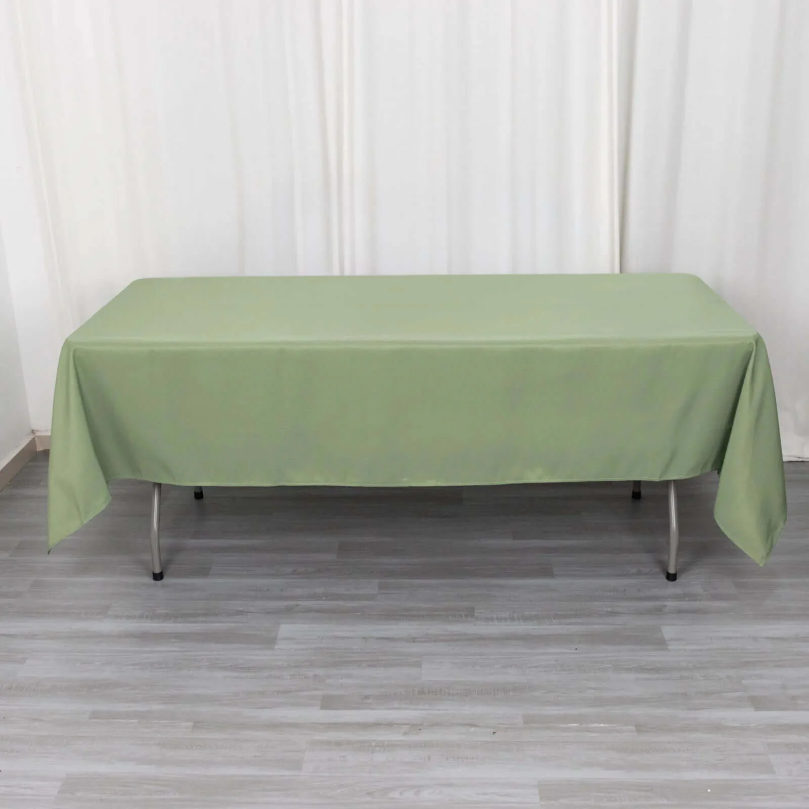 Premium Polyester Rectangle Tablecloth 60"x102" Dusty Sage Green - 220GSM Wrinkle-Resistant Table Cover