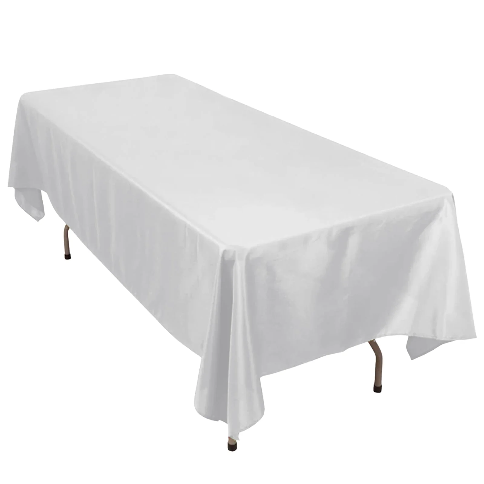 Premium Polyester Rectangle Tablecloth 60"x102" Silver - 220GSM Wrinkle-Resistant Table Cover - Image 3