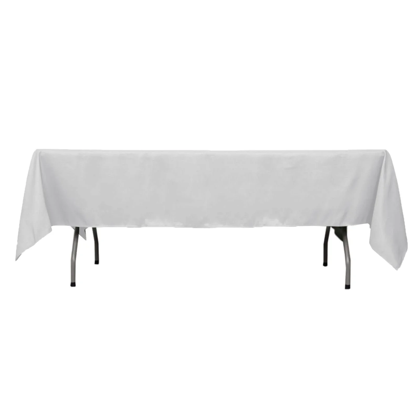 Premium Polyester Rectangle Tablecloth 60"x102" Silver - 220GSM Wrinkle-Resistant Table Cover - Image 6