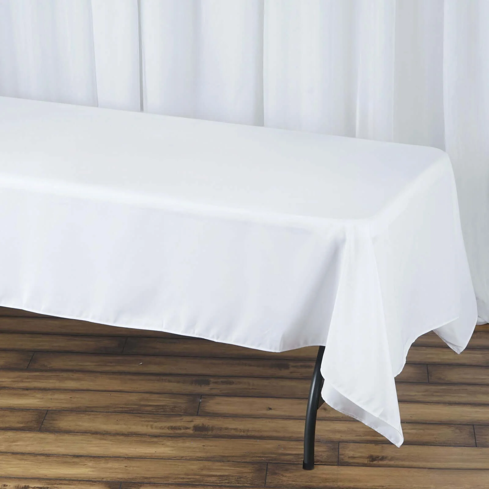 Premium Polyester Rectangle Tablecloth 60"x102" White - 220GSM Wrinkle-Resistant & Stain-Proof Finish - Image 5