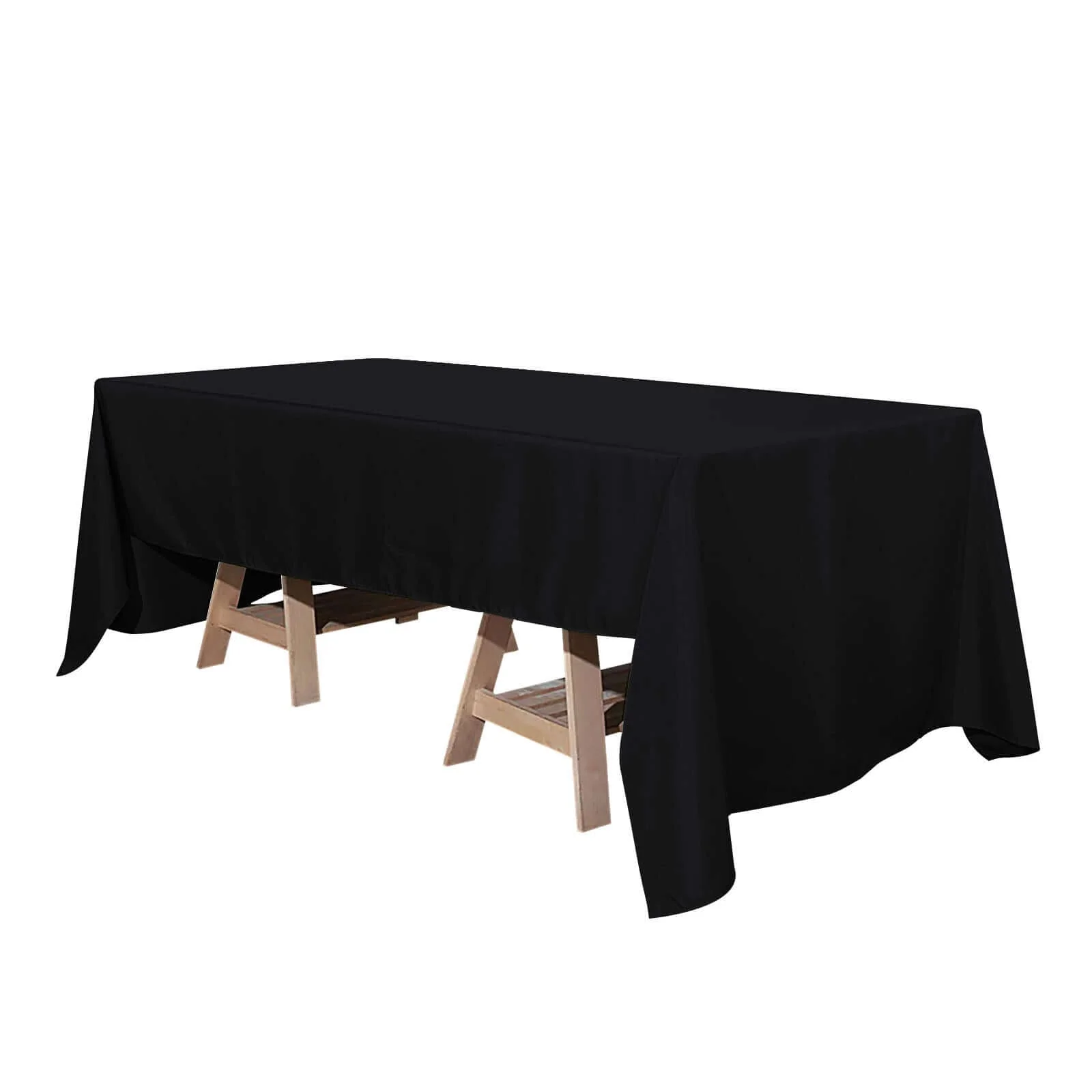 Premium Polyester Rectangle Tablecloth 60"x126" Black - 220GSM Wrinkle-Resistant & Durable Table Cover - Image 4
