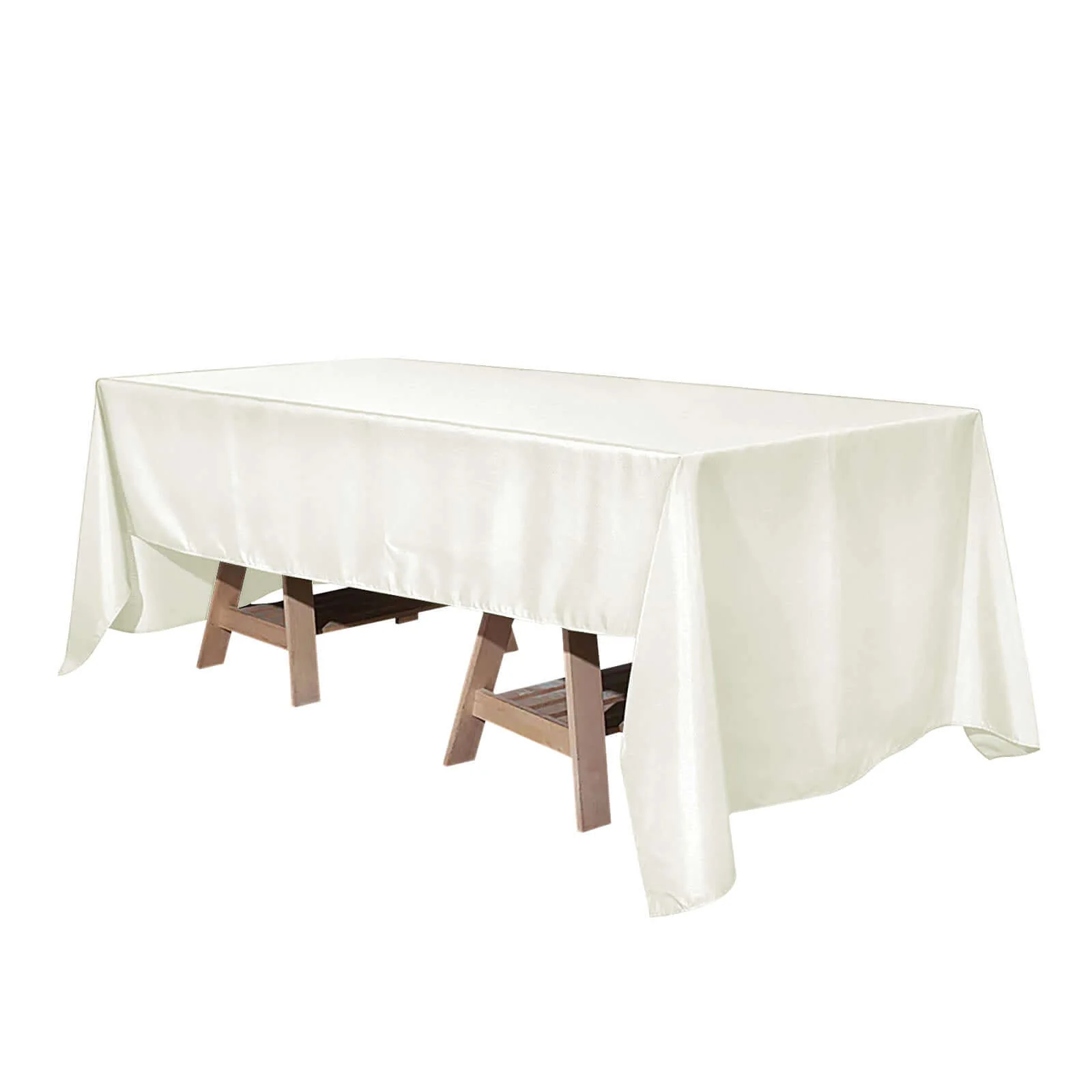 Premium Polyester Rectangle Tablecloth 60"x126" Ivory - 220GSM Wrinkle-Resistant Table Cover - Image 5