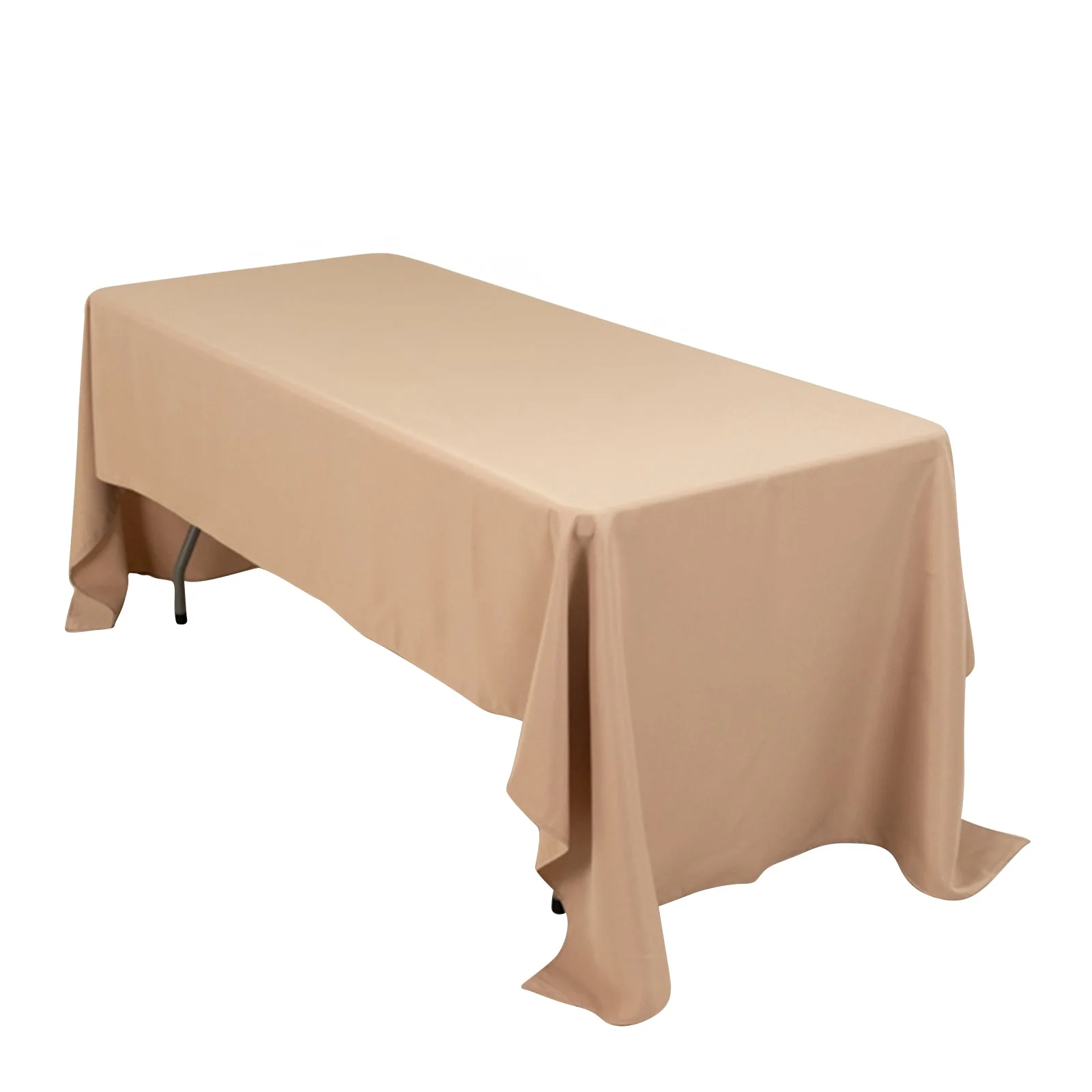 Premium Polyester Rectangle Tablecloth 60"x126" Nude - 220GSM Wrinkle-Resistant Table Cover - Image 3