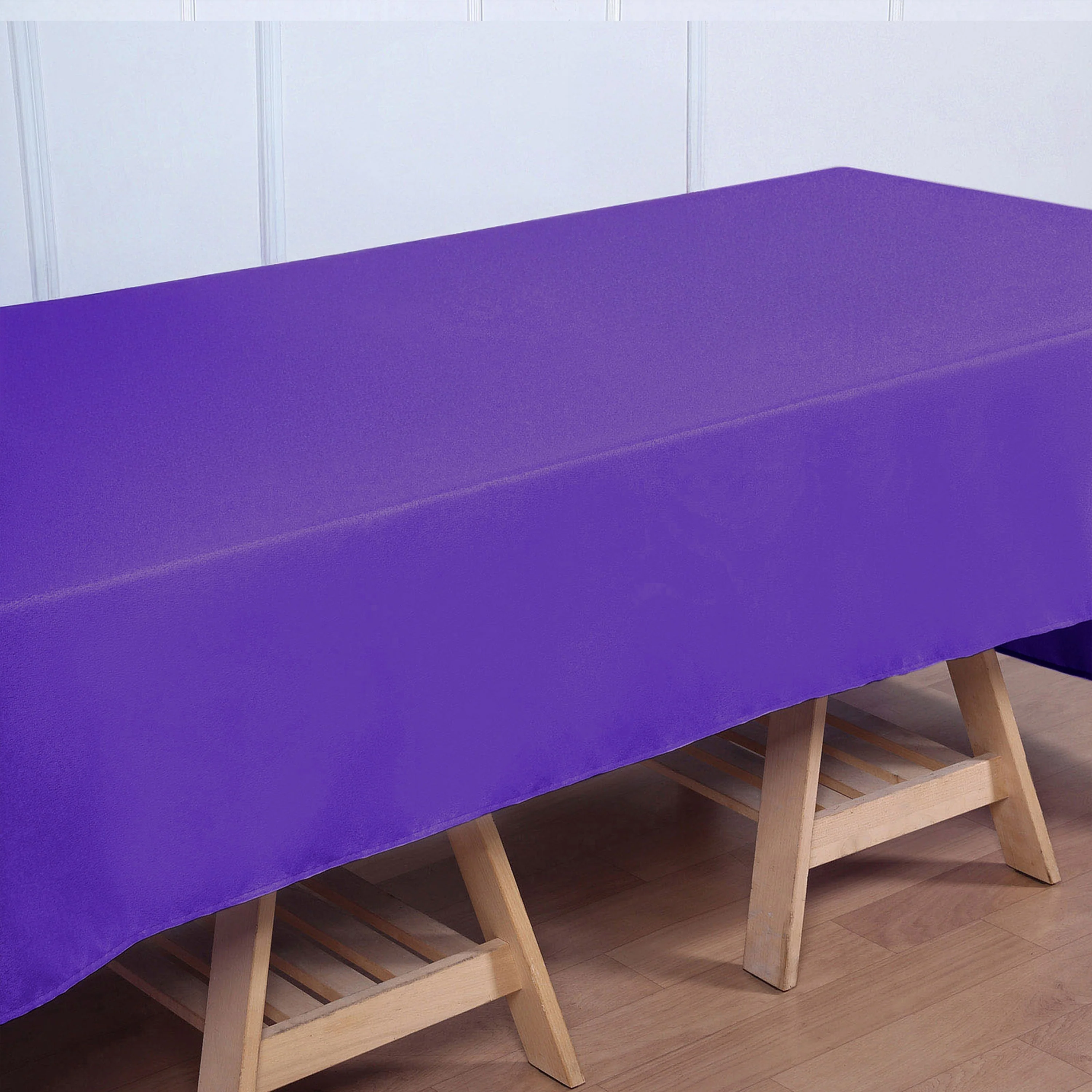 Premium Polyester Rectangle Tablecloth 60"x126" Purple - 220GSM Wrinkle-Resistant Table Cover - Image 3
