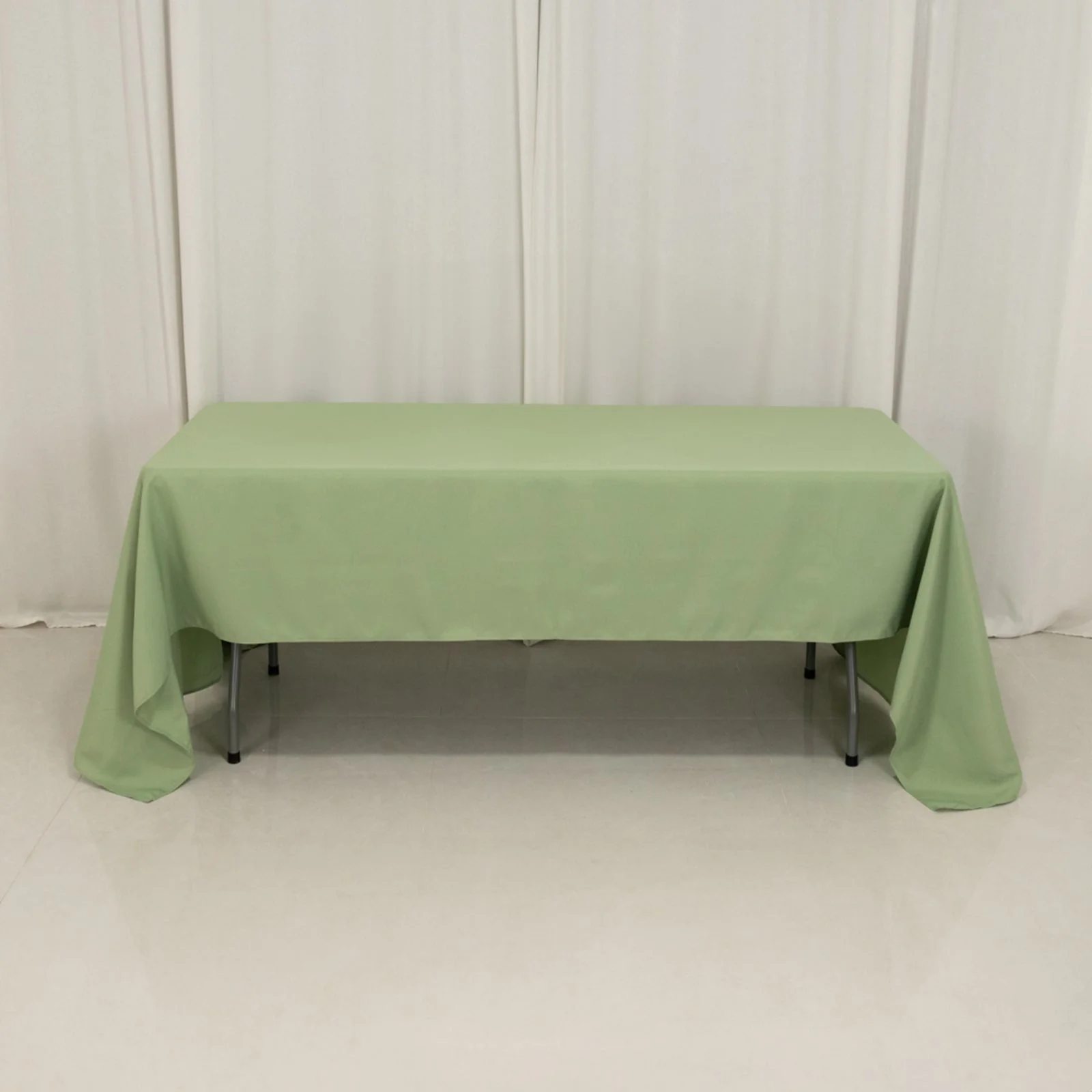 Premium Polyester Rectangle Tablecloth 60"x126" Sage Green - 220GSM Wrinkle-Resistant Table Cover