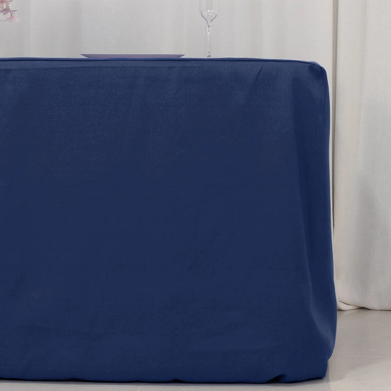 Premium Polyester Rectangle Tablecloth 6ft Navy Blue - Durable Fitted 220GSM Table Cover - Image 2