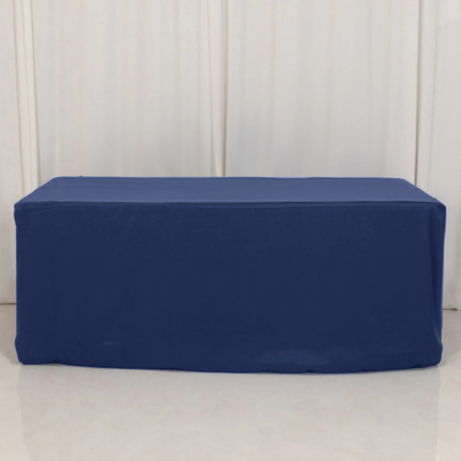 Premium Polyester Rectangle Tablecloth 6ft Navy Blue - Durable Fitted 220GSM Table Cover - Image 5