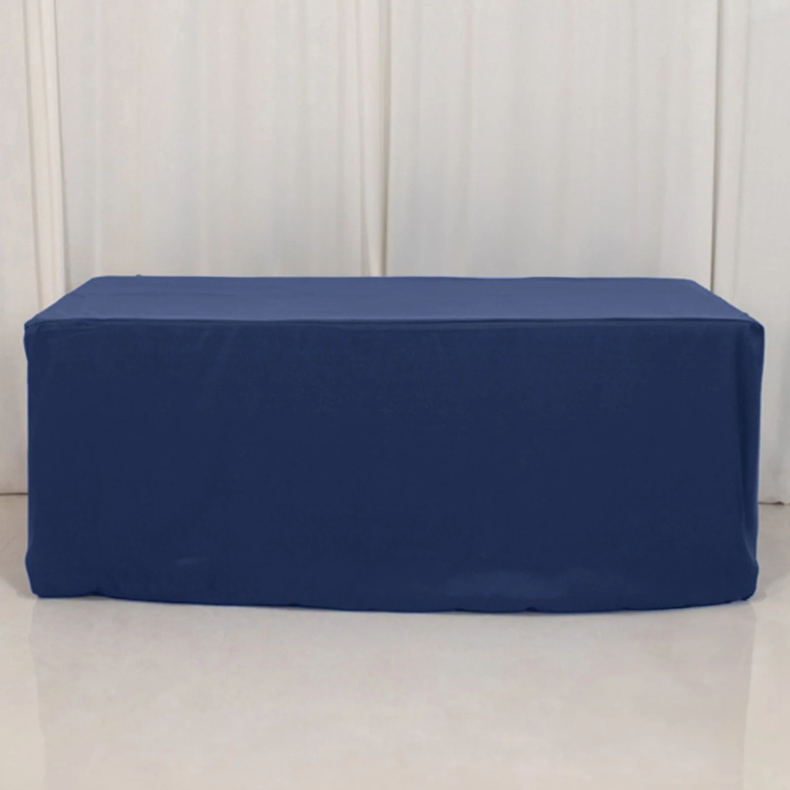 Premium Polyester Rectangle Tablecloth 6ft Navy Blue - Durable Fitted 220GSM Table Cover - Image 6