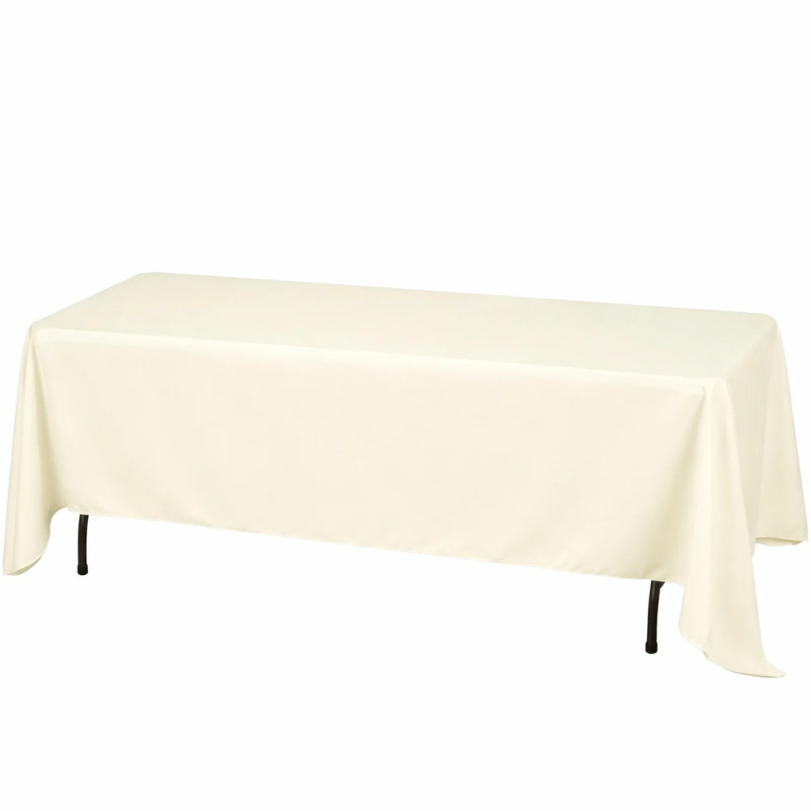 Premium Polyester Rectangle Tablecloth 72"x120" Ivory - 220GSM Wrinkle-Resistant & Durable Table Cover - Image 6