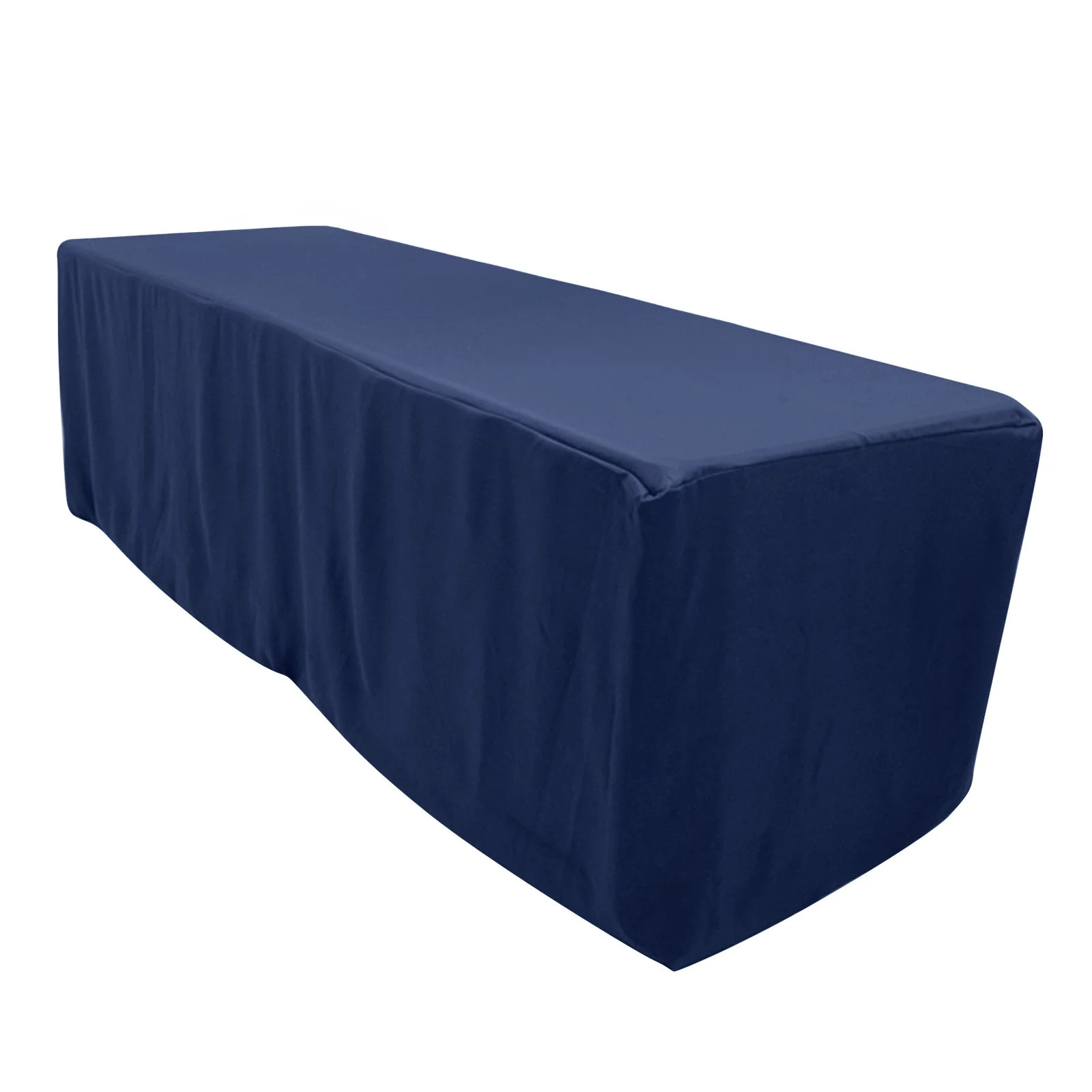 Premium Polyester Rectangle Tablecloth 8ft Navy Blue - Durable Fitted 220GSM Table Cover - Image 4