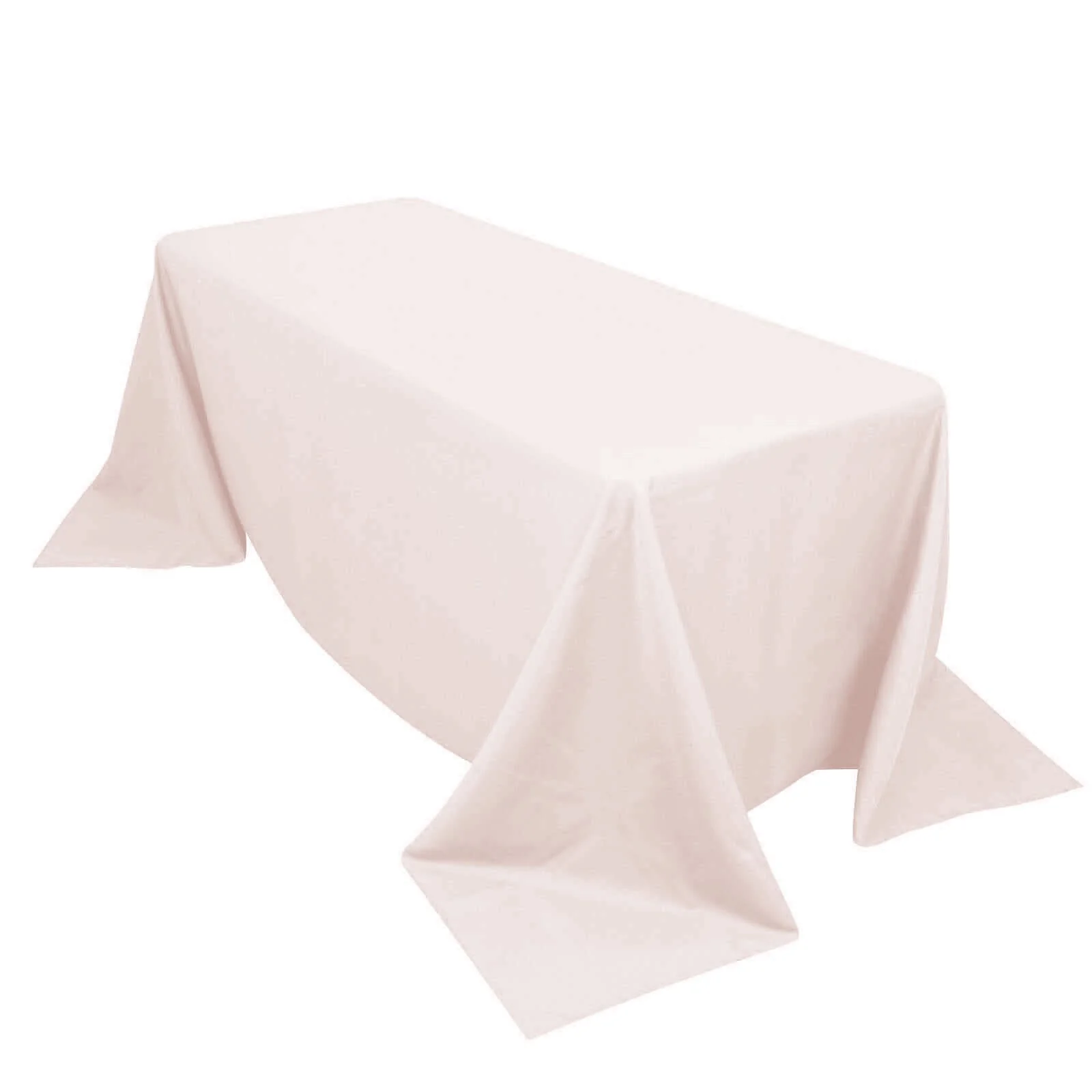 Premium Polyester Rectangle Tablecloth 90"x132" Blush - Seamless 220GSM Wrinkle-Resistant & Durable Fabric - Image 3