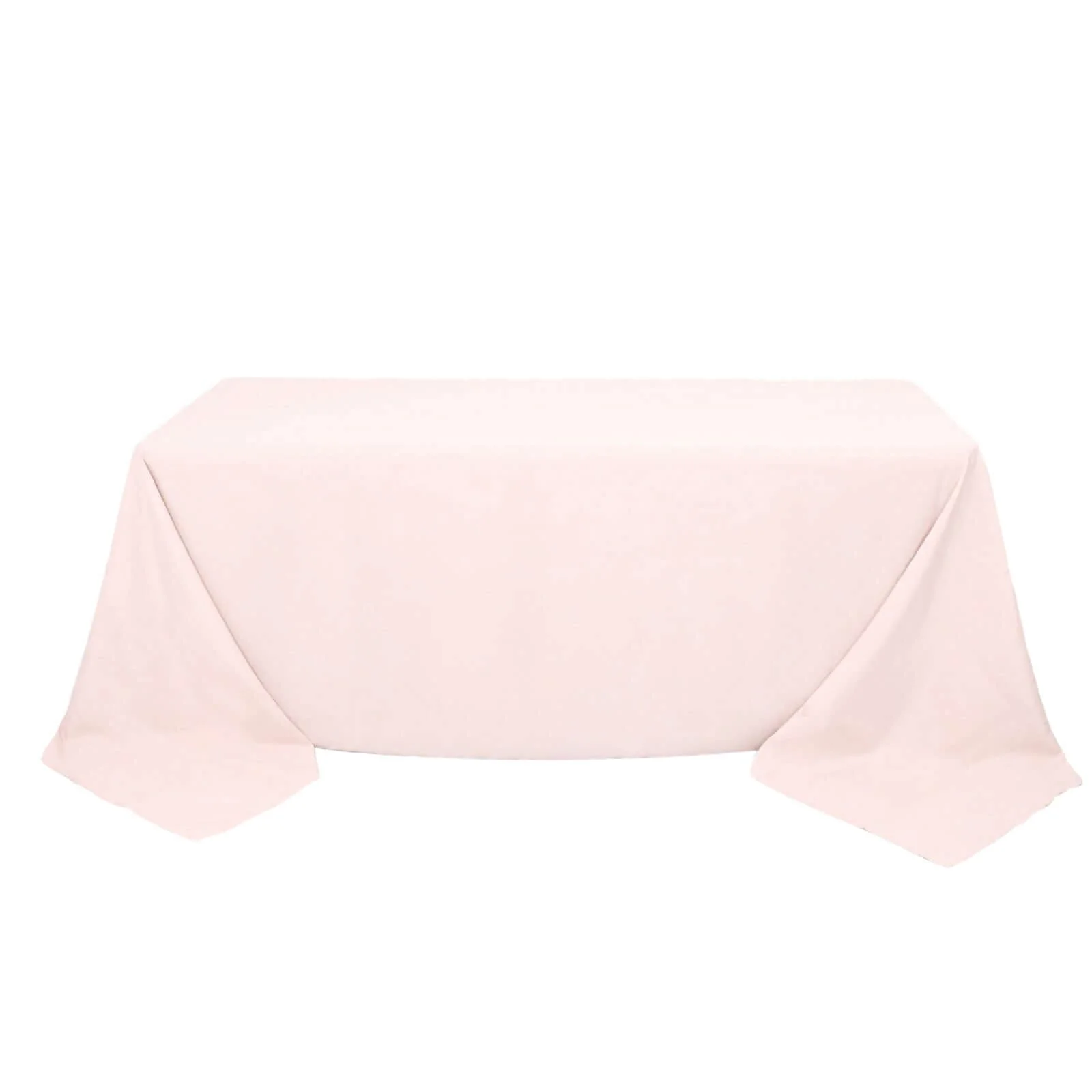 Premium Polyester Rectangle Tablecloth 90"x132" Blush - Seamless 220GSM Wrinkle-Resistant & Durable Fabric - Image 6