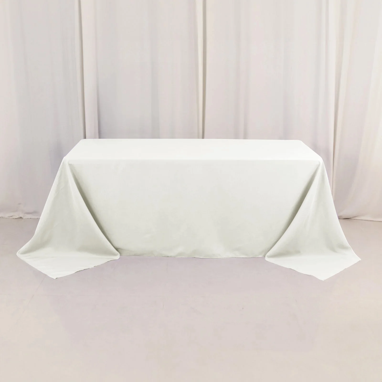 Premium Polyester Rectangle Tablecloth 90"x132" Ivory - Seamless 220GSM Wrinkle-Resistant & Durable Fabric