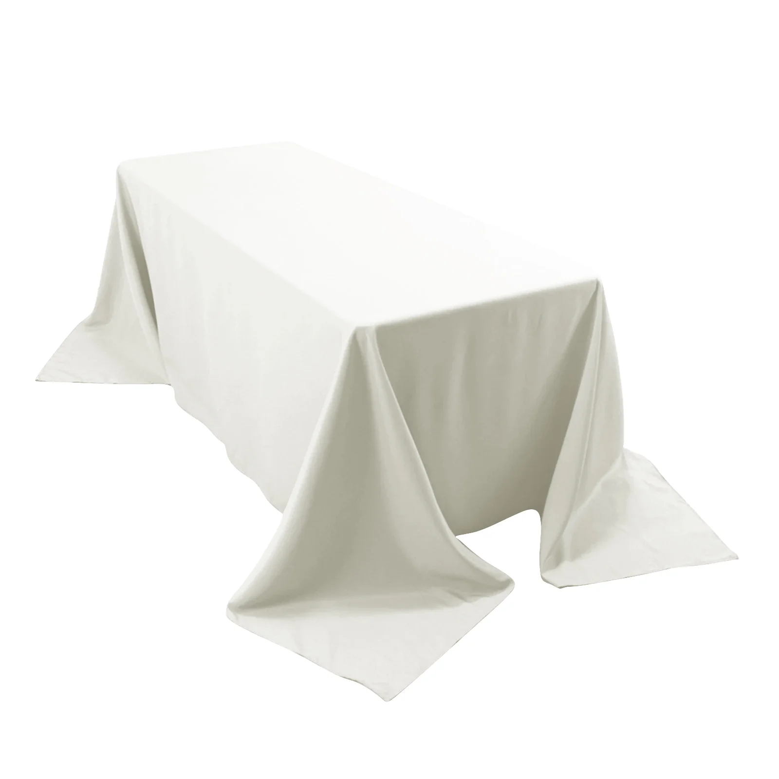 Premium Polyester Rectangle Tablecloth 90"x132" Ivory - Seamless 220GSM Wrinkle-Resistant & Durable Fabric - Image 5