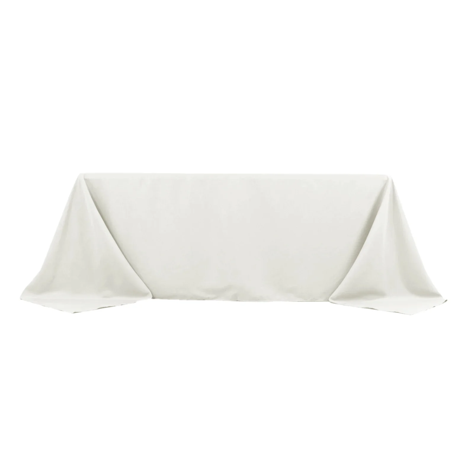 Premium Polyester Rectangle Tablecloth 90"x132" Ivory - Seamless 220GSM Wrinkle-Resistant & Durable Fabric - Image 6