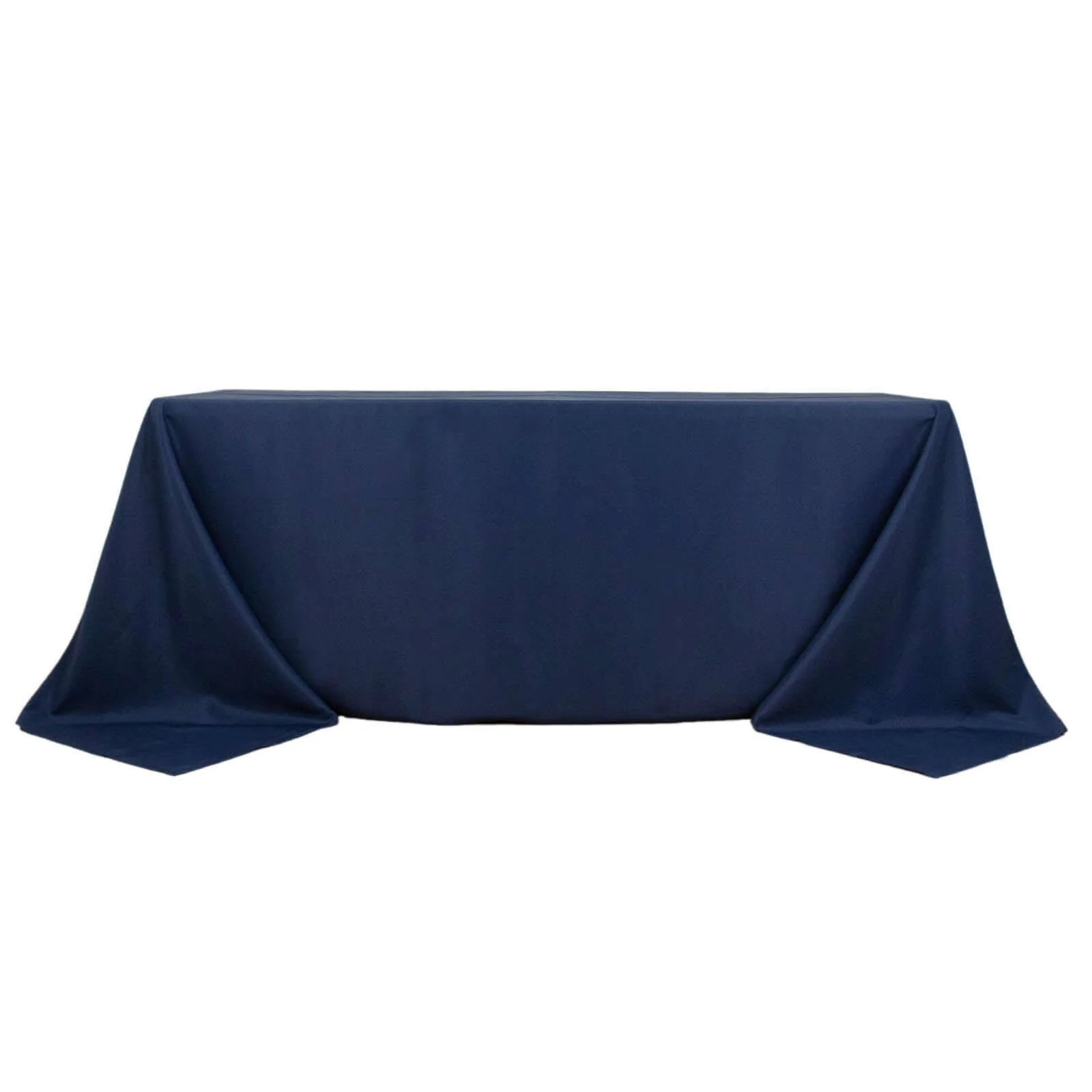 Premium Polyester Rectangle Tablecloth 90"x132" Navy Blue - Seamless 220GSM Wrinkle-Resistant & Durable Fabric - Image 4