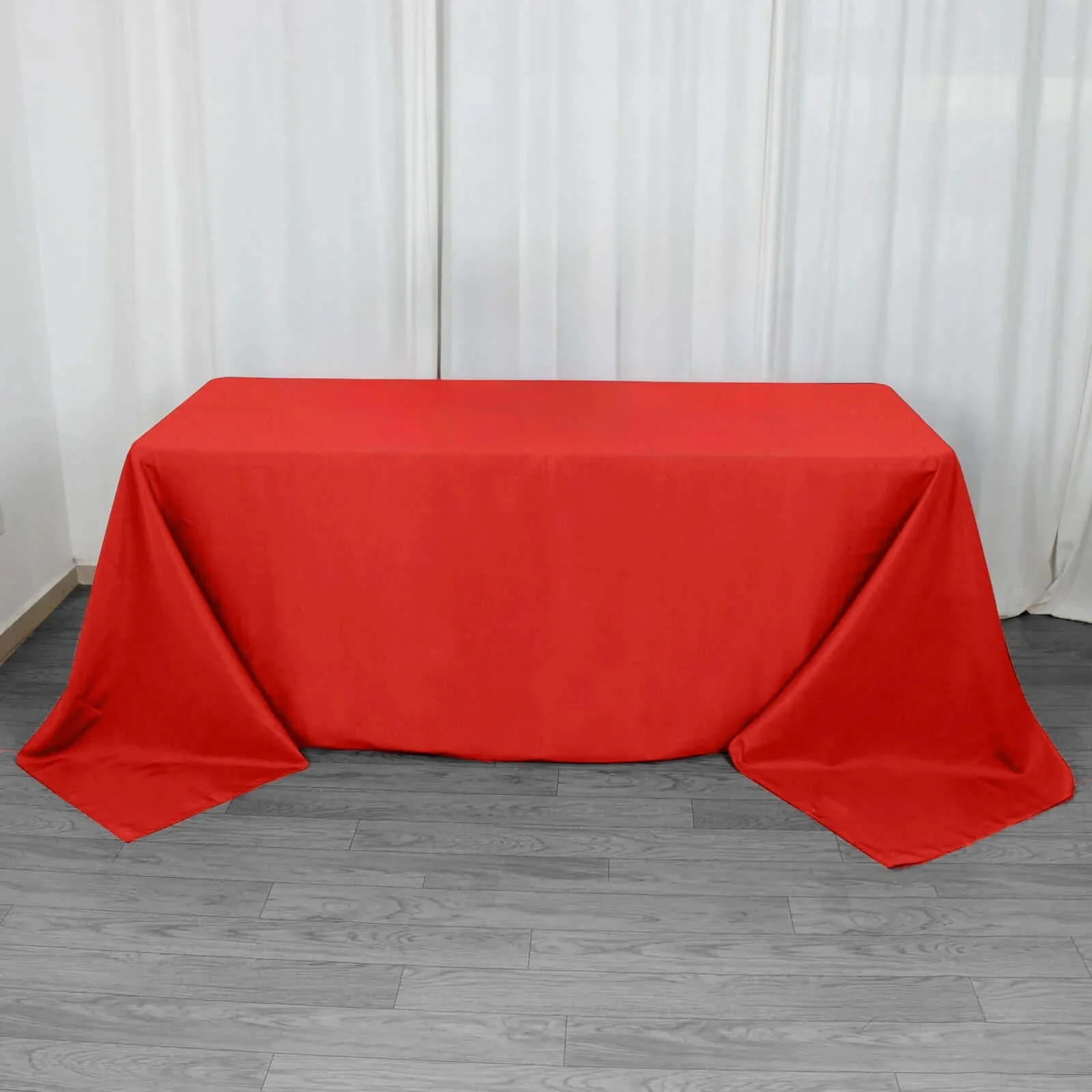 Premium Polyester Rectangle Tablecloth 90"x132" Red - Seamless 220GSM Wrinkle-Resistant & Durable Fabric