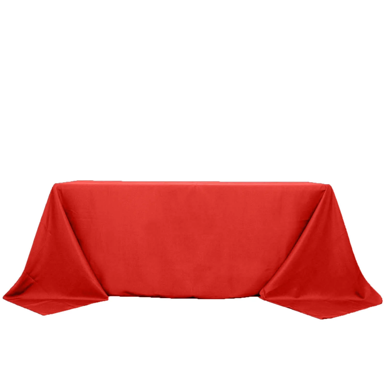 Premium Polyester Rectangle Tablecloth 90"x132" Red - Seamless 220GSM Wrinkle-Resistant & Durable Fabric - Image 5