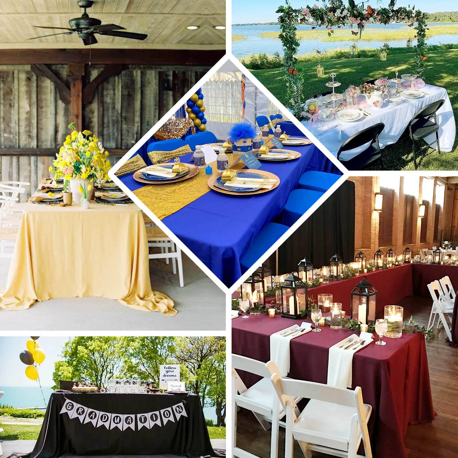 Premium Polyester Rectangle Tablecloth 90"x132" Silver - Seamless 220GSM Wrinkle-Resistant & Durable Fabric - Image 4