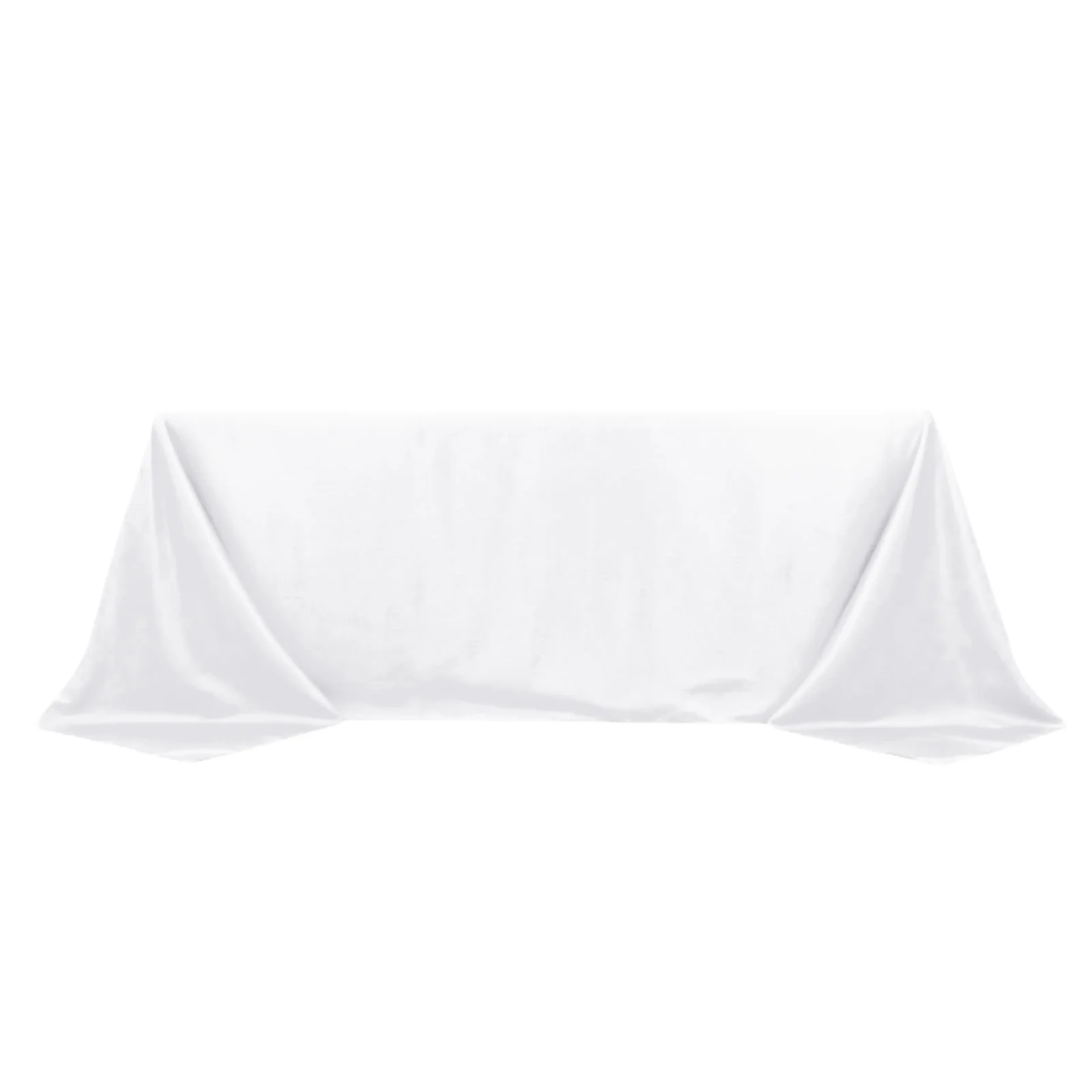 Premium Polyester Rectangle Tablecloth 90"x132" White - Seamless 220GSM Wrinkle-Resistant & Durable Fabric - Image 3