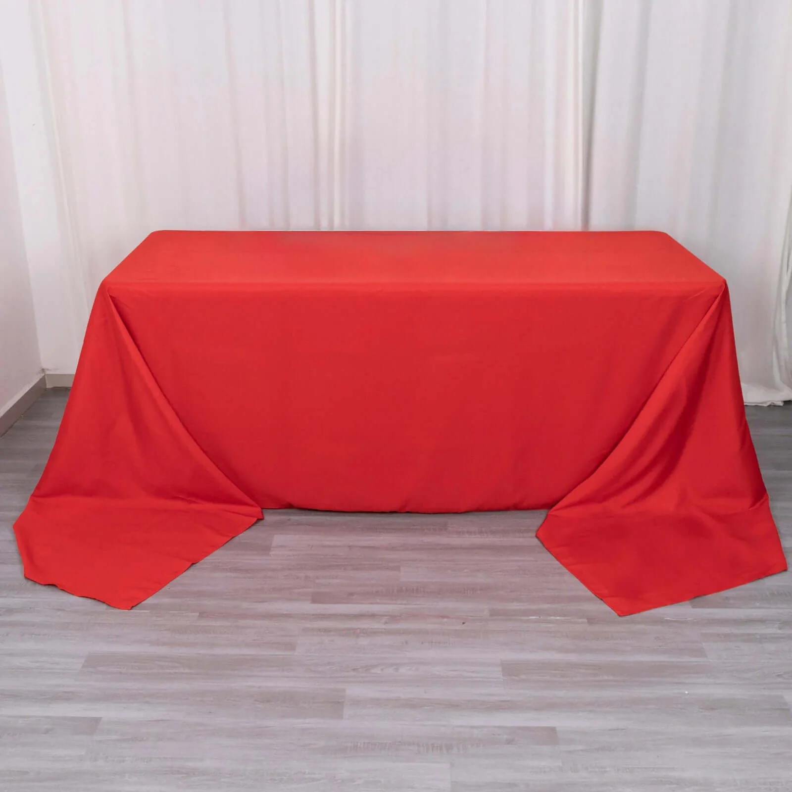 Premium Polyester Rectangle Tablecloth 90"x156" Red - Seamless 220GSM Wrinkle-Resistant & Durable Finish