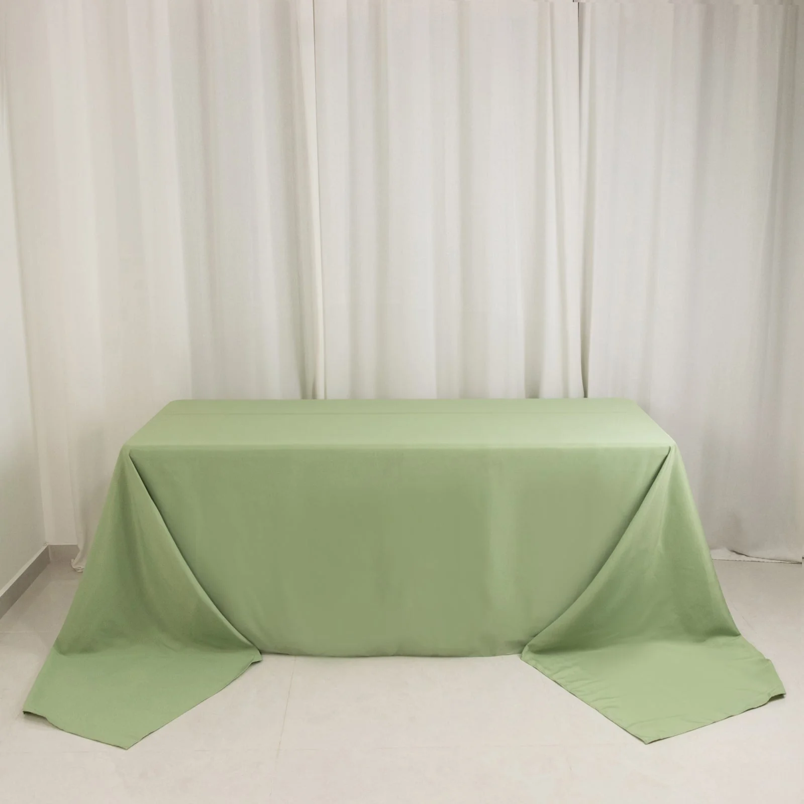 Premium Polyester Rectangle Tablecloth 90"x156" Sage Green - Seamless 220GSM Wrinkle-Resistant & Durable Finish