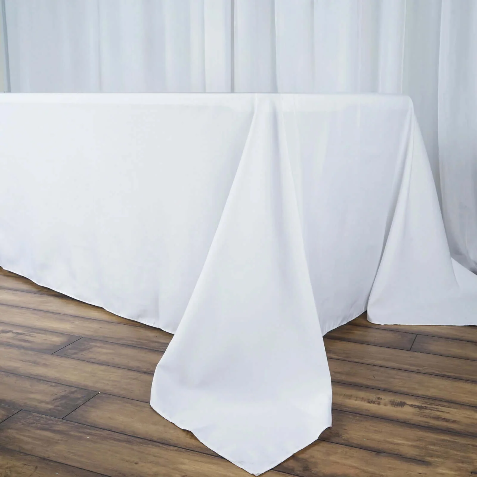 Premium Polyester Rectangle Tablecloth 90"x156" White - Seamless 220GSM Wrinkle-Resistant & Durable Finish