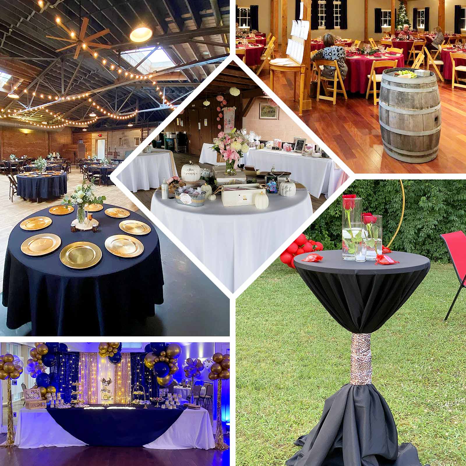 Premium Polyester Round Tablecloth 108" Burgundy - 220GSM Wrinkle-Resistant & Durable Table Cover - Image 5