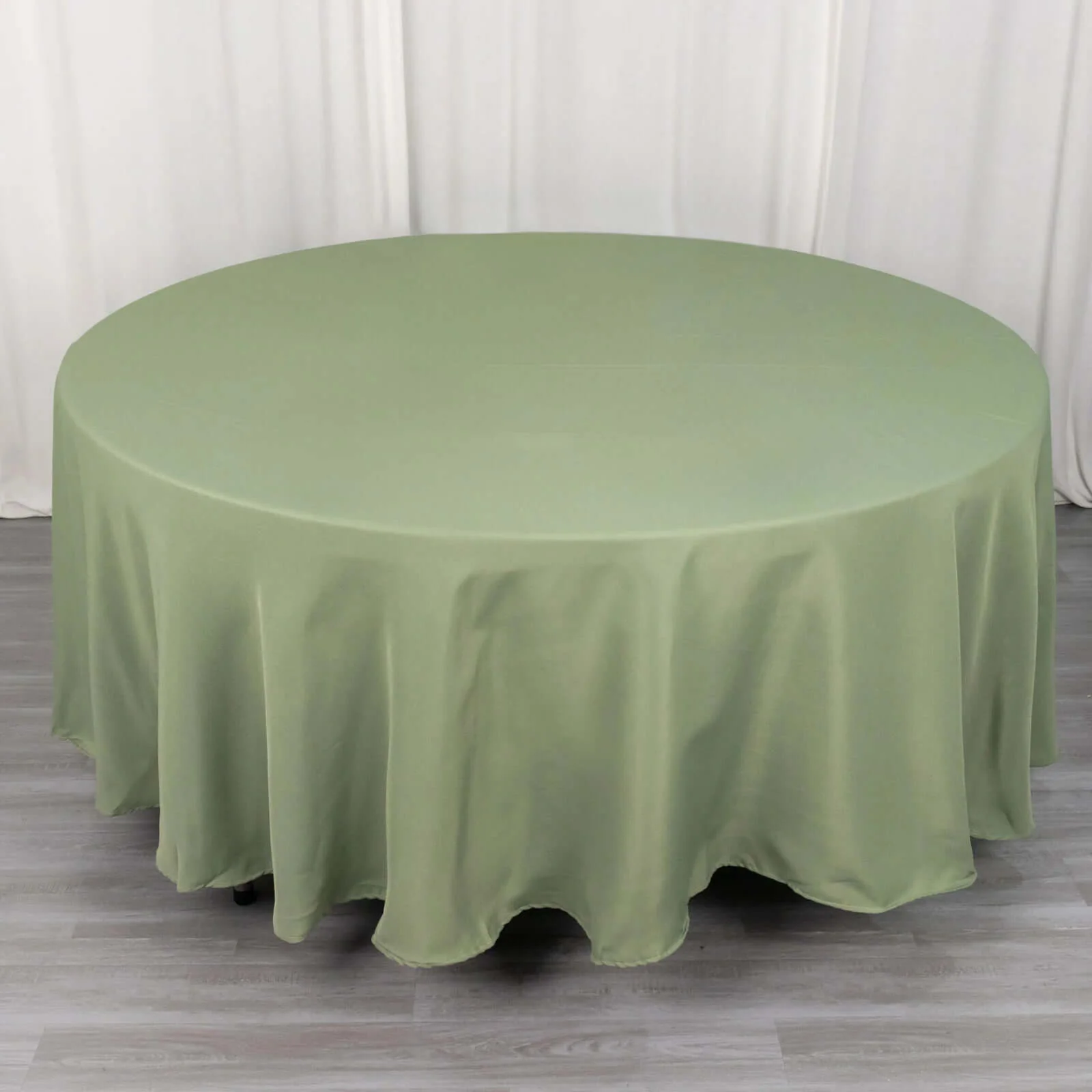 Premium Polyester Round Tablecloth 108" Dusty Sage Green - 220GSM Wrinkle-Resistant & Durable Table Cover