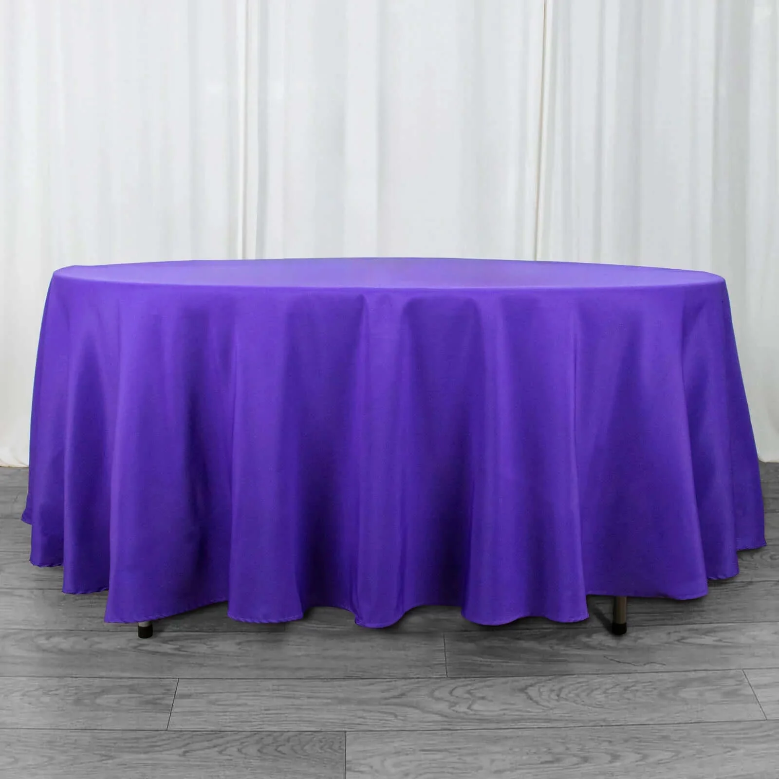 Premium Polyester Round Tablecloth 108" Purple - 220GSM Wrinkle-Resistant & Durable Table Cover