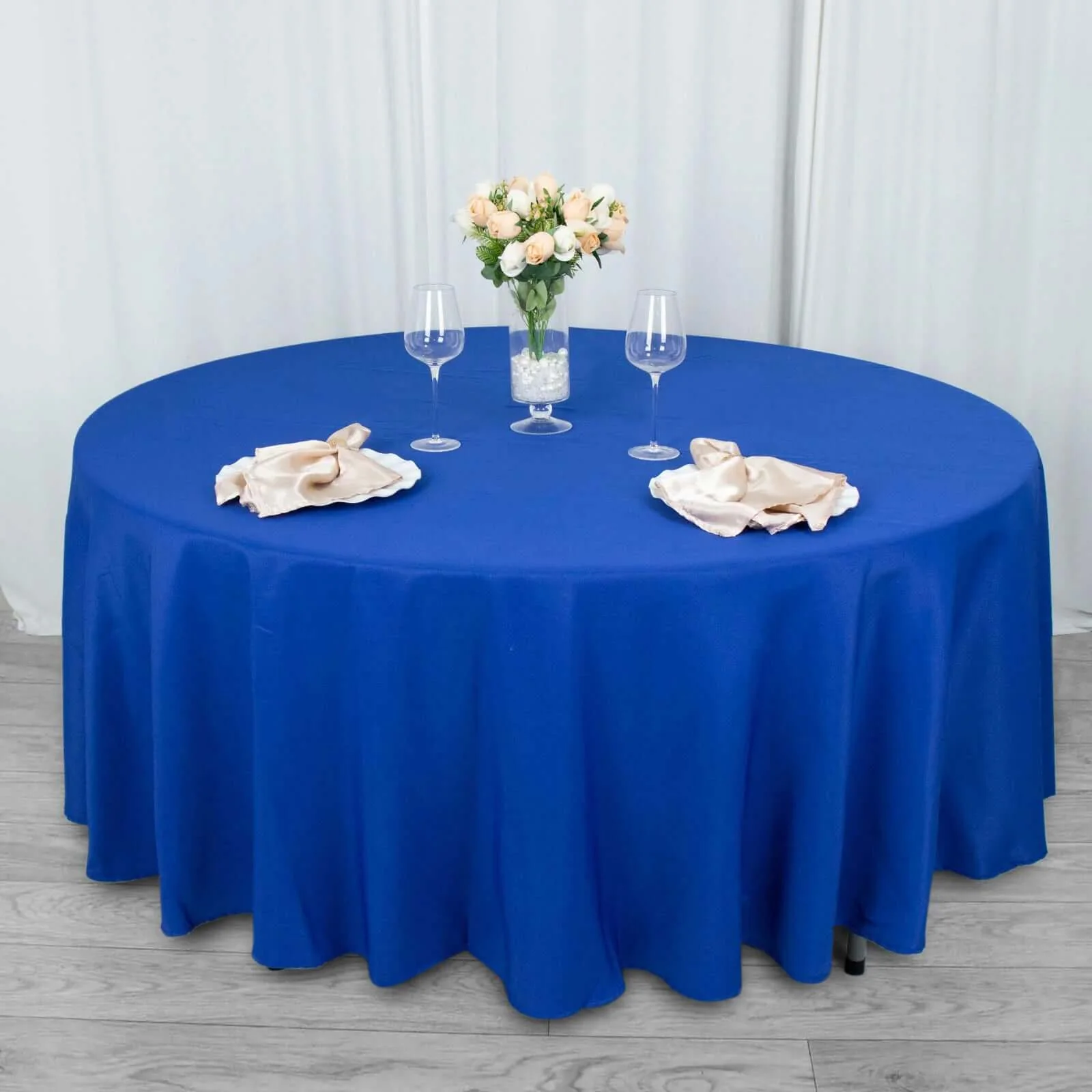 Premium Polyester Round Tablecloth 108" Royal Blue - 220GSM Wrinkle-Resistant & Durable Table Cover - Image 7