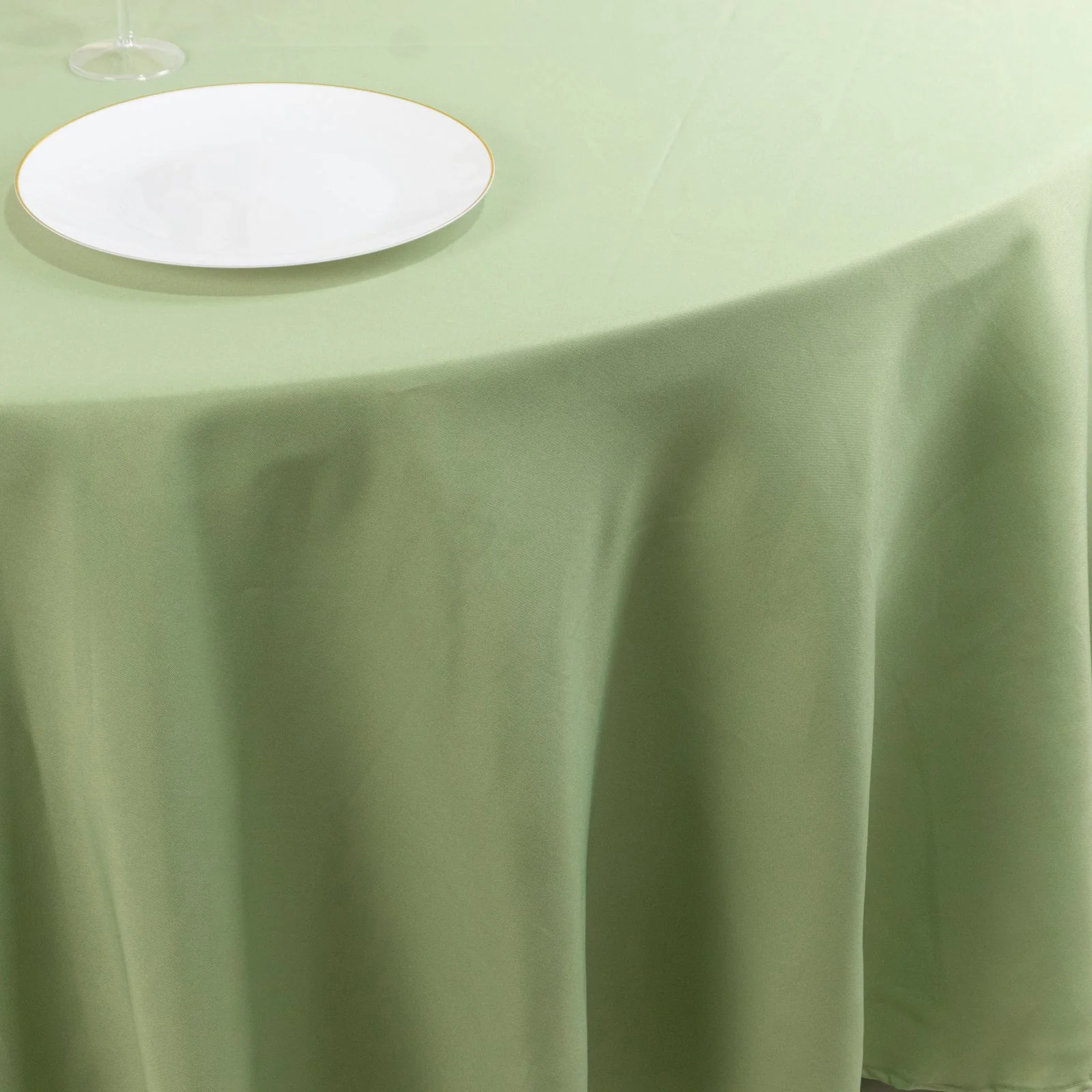Premium Polyester Round Tablecloth 108" Sage Green - 220GSM Wrinkle-Resistant & Durable Table Cover - Image 6