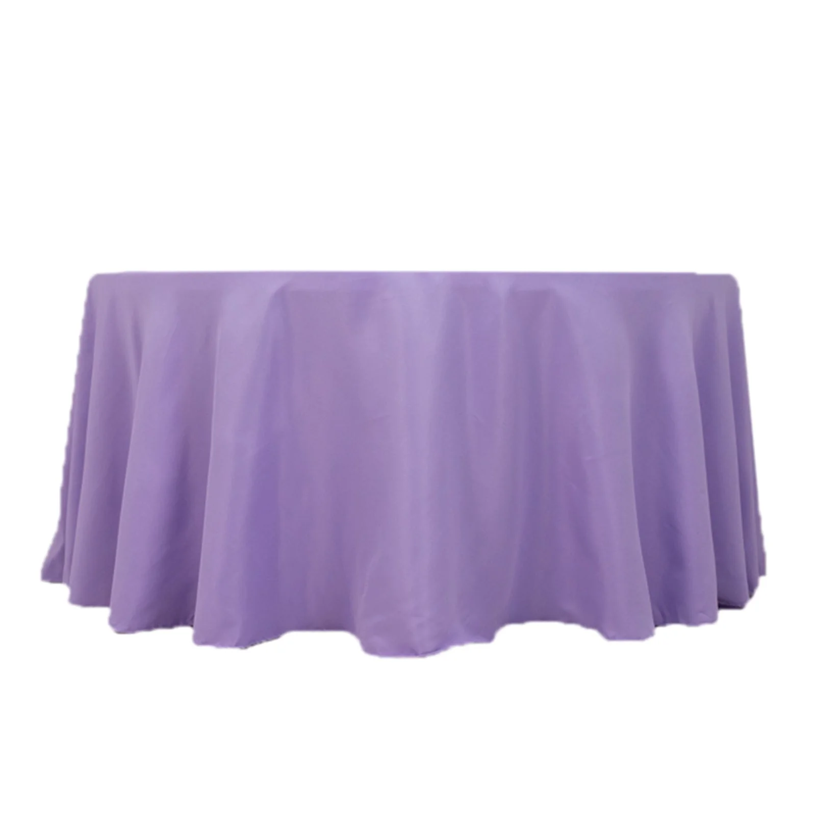 Premium Polyester Round Tablecloth 120" Lavender Lilac - Seamless 220GSM Table Cover - Image 6