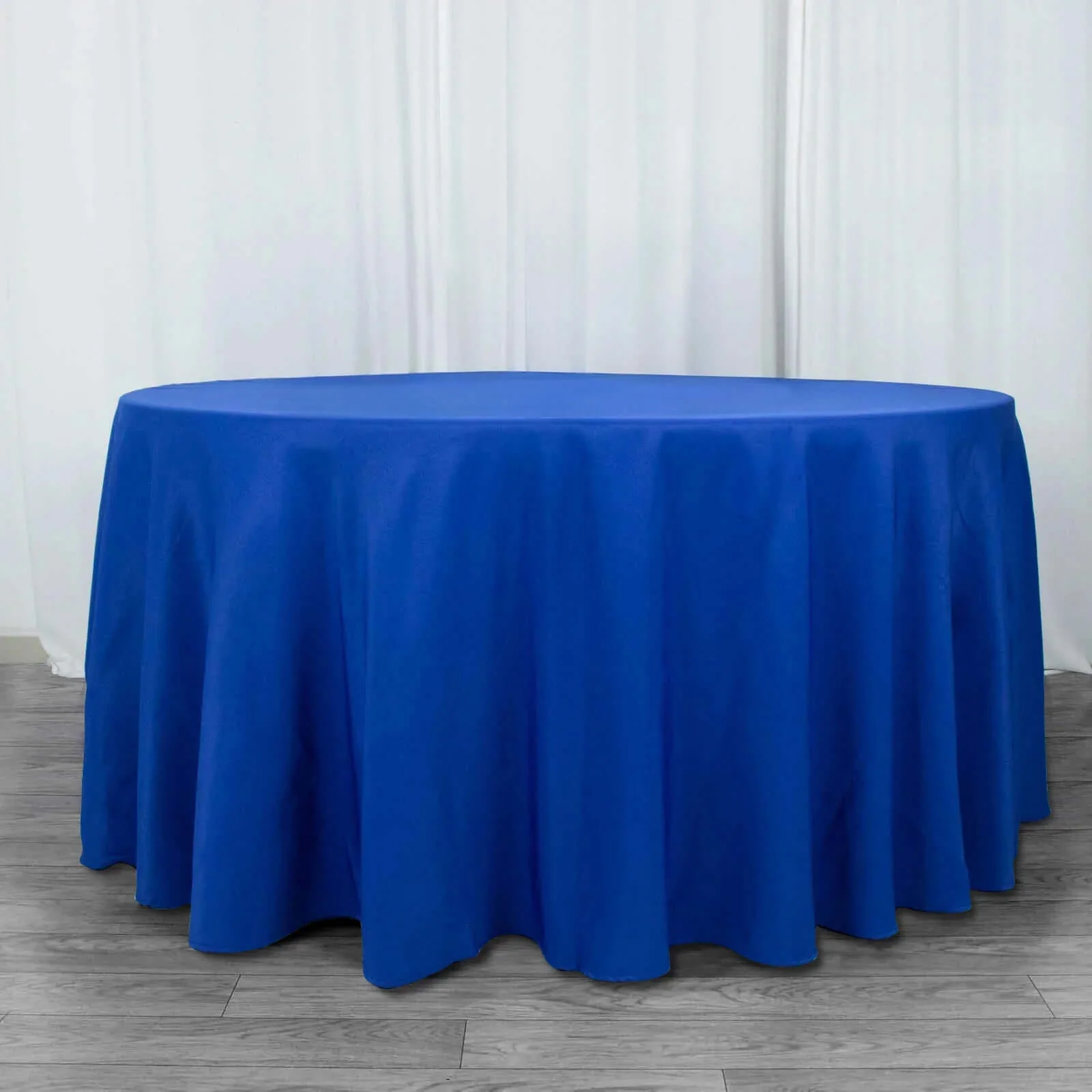 Premium Polyester Round Tablecloth 120" Royal Blue - Seamless 220GSM Table Cover