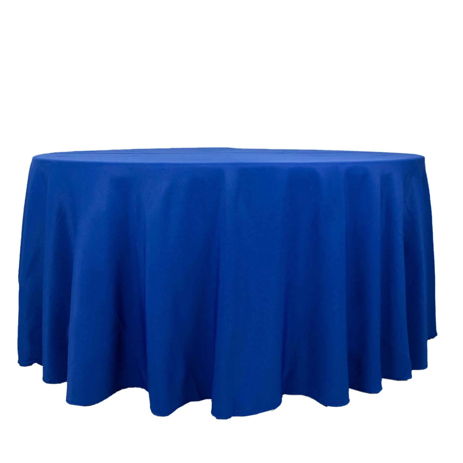 Premium Polyester Round Tablecloth 120" Royal Blue - Seamless 220GSM Table Cover - Image 6