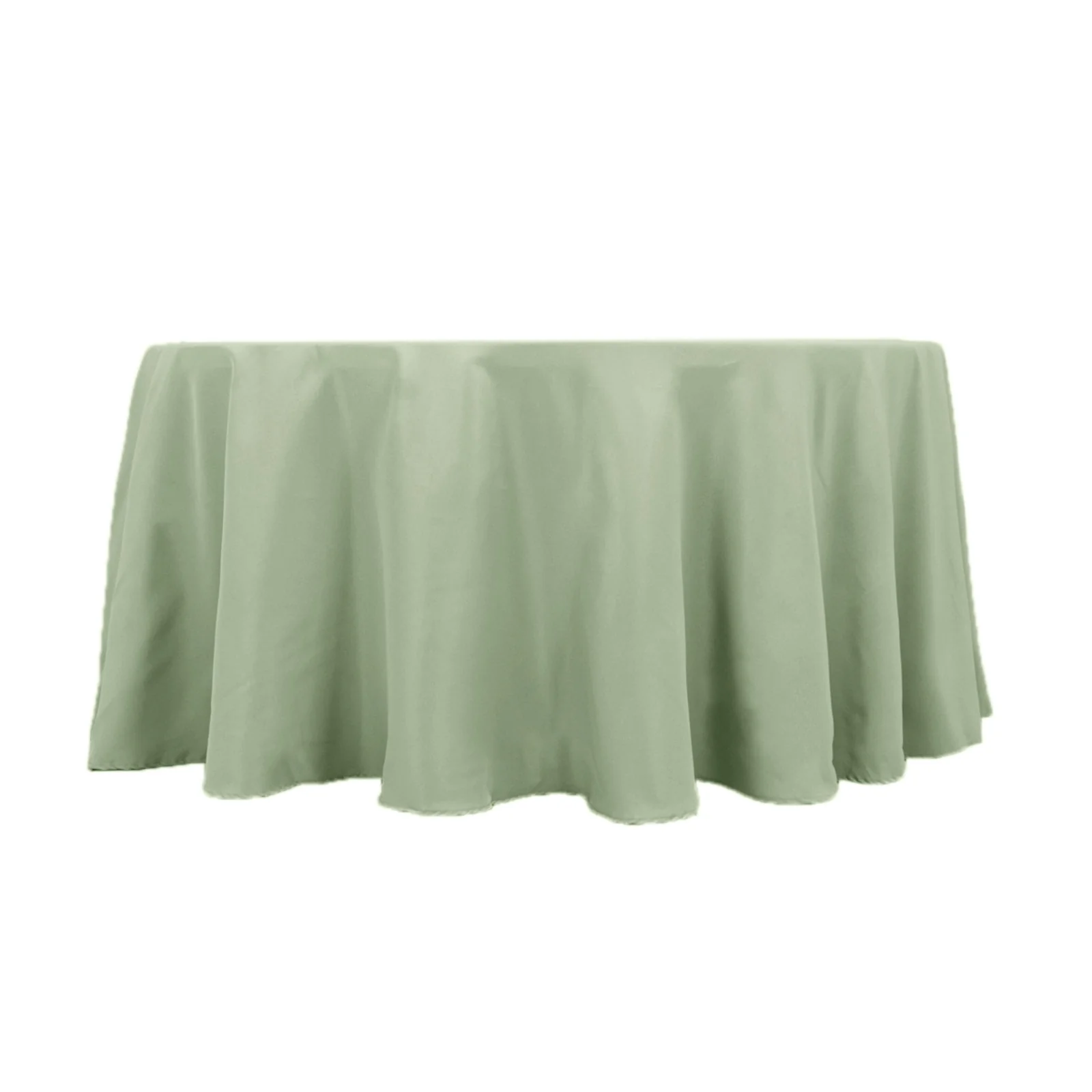 Premium Polyester Round Tablecloth 120" Sage Green - Seamless 220GSM Table Cover - Image 4