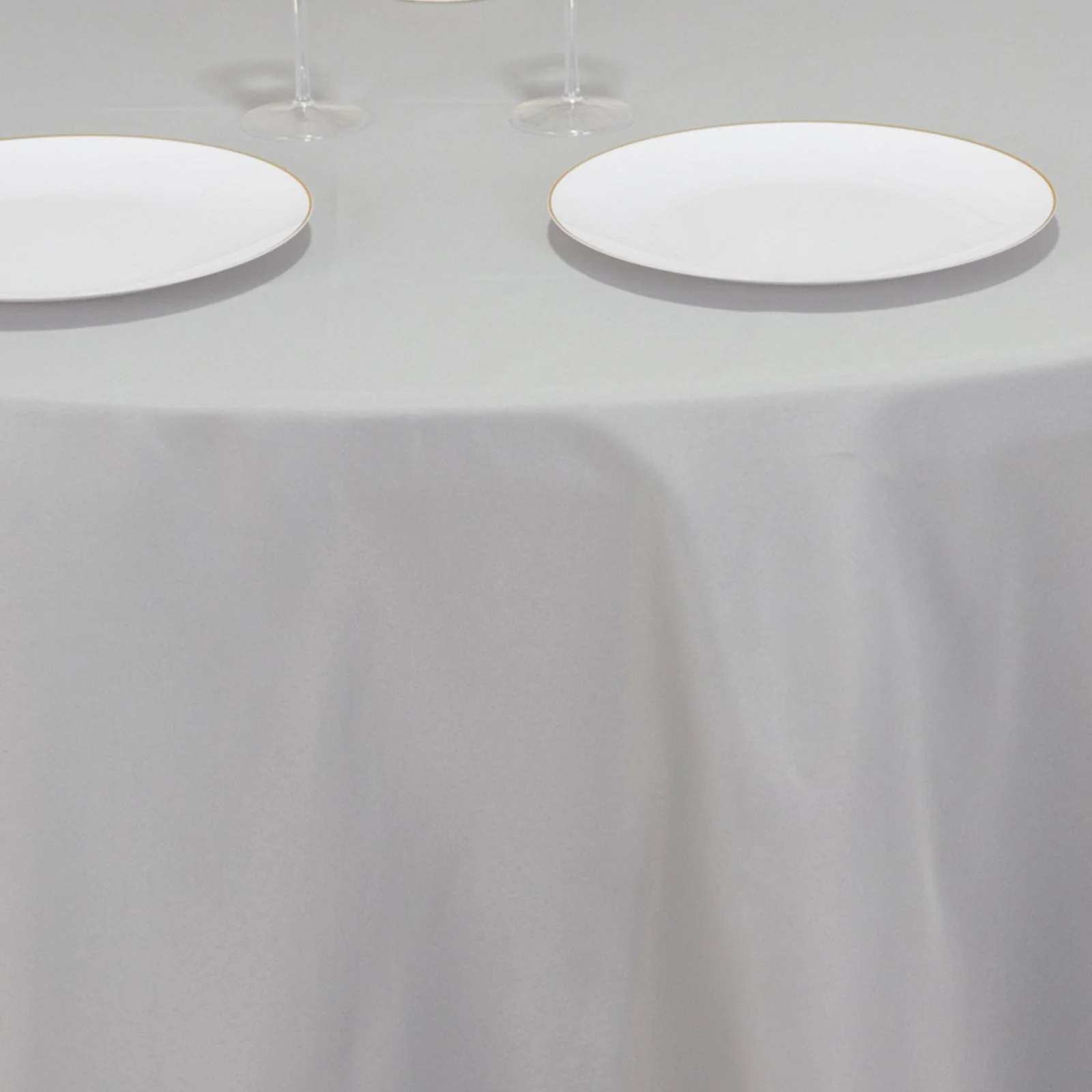 Premium Polyester Round Tablecloth 120" Silver - Seamless 220GSM Table Cover - Image 7