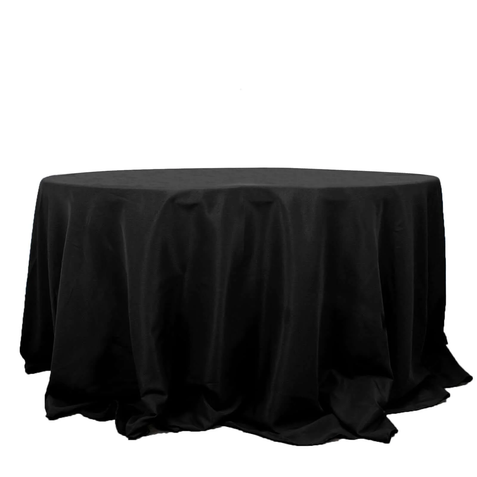 Premium Polyester Round Tablecloth 132" Black - Seamless 220GSM Wrinkle-Resistant & Durable Finish - Image 6