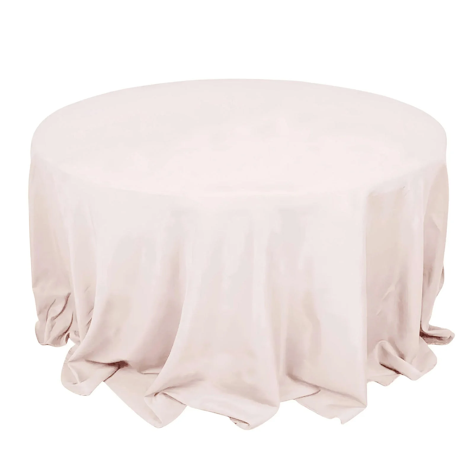 Premium Polyester Round Tablecloth 132" Blush - Seamless 220GSM Table Cover - Image 5