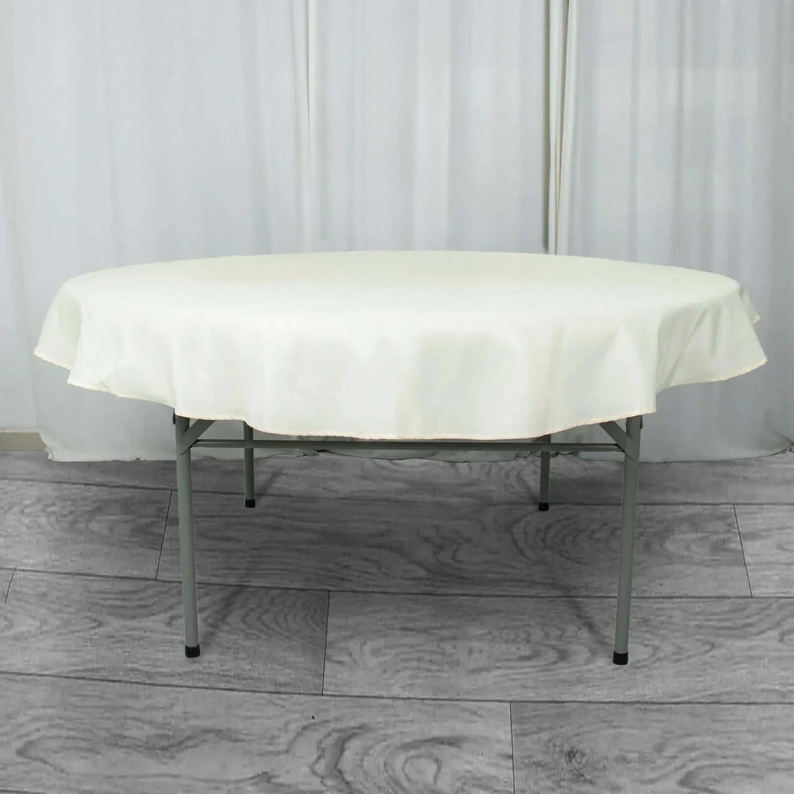 Premium Polyester Round Tablecloth 70" Ivory - 220GSM Wrinkle-Resistant & Durable Table Cover