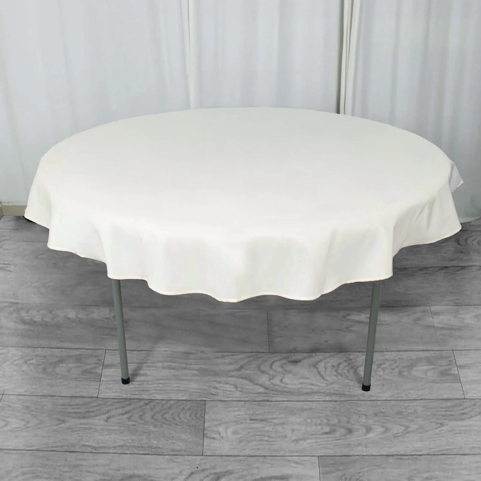 Premium Polyester Round Tablecloth 70" Ivory - 220GSM Wrinkle-Resistant & Durable Table Cover - Image 5