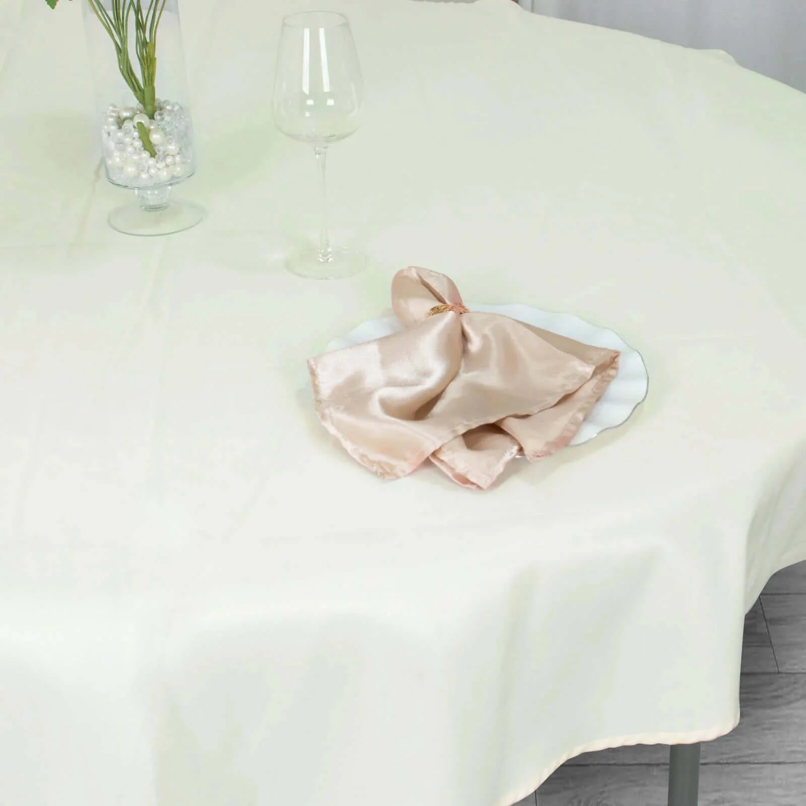 Premium Polyester Round Tablecloth 70" Ivory - 220GSM Wrinkle-Resistant & Durable Table Cover - Image 7
