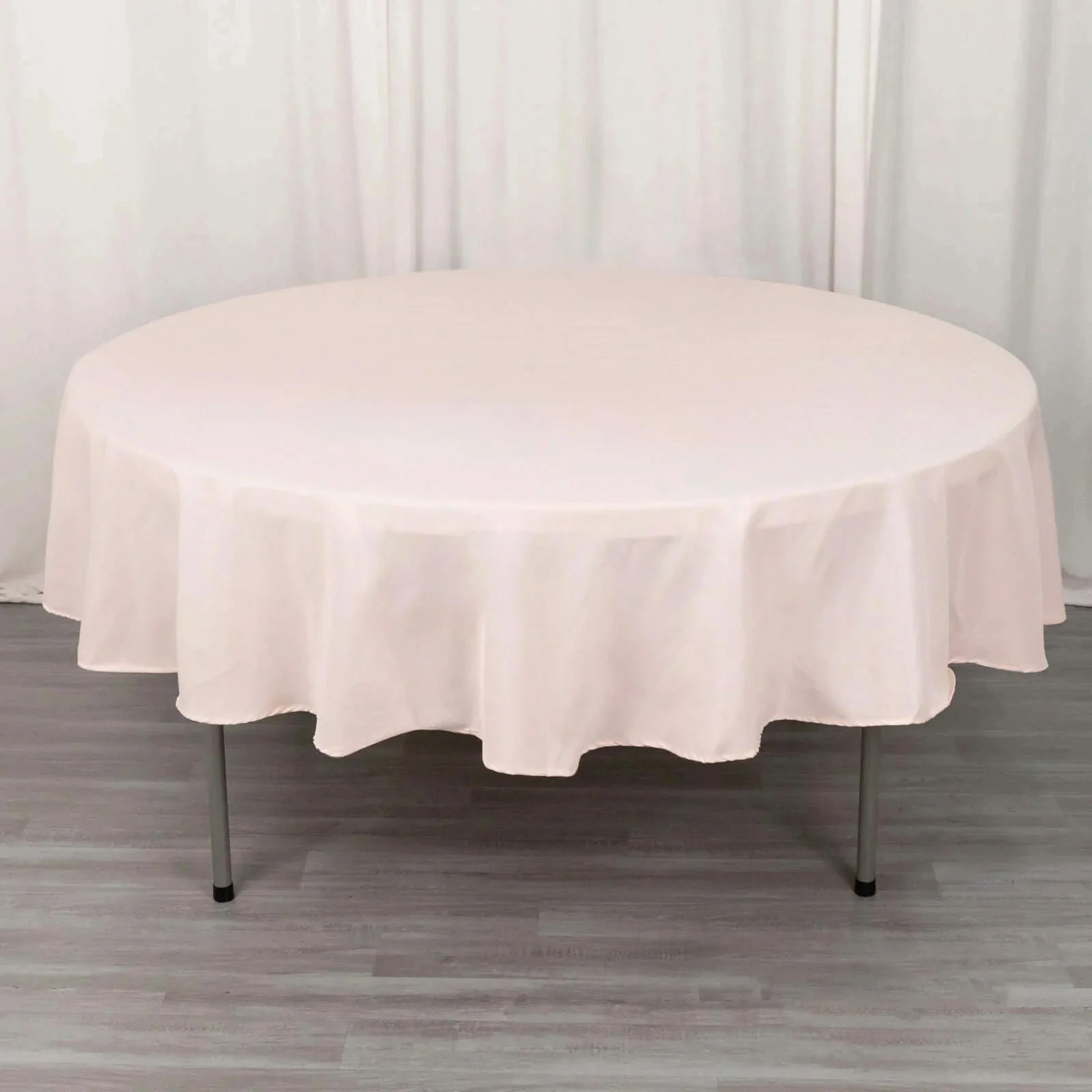 Premium Polyester Round Tablecloth 90" Blush - 220GSM Wrinkle-Resistant & Durable Table Cover