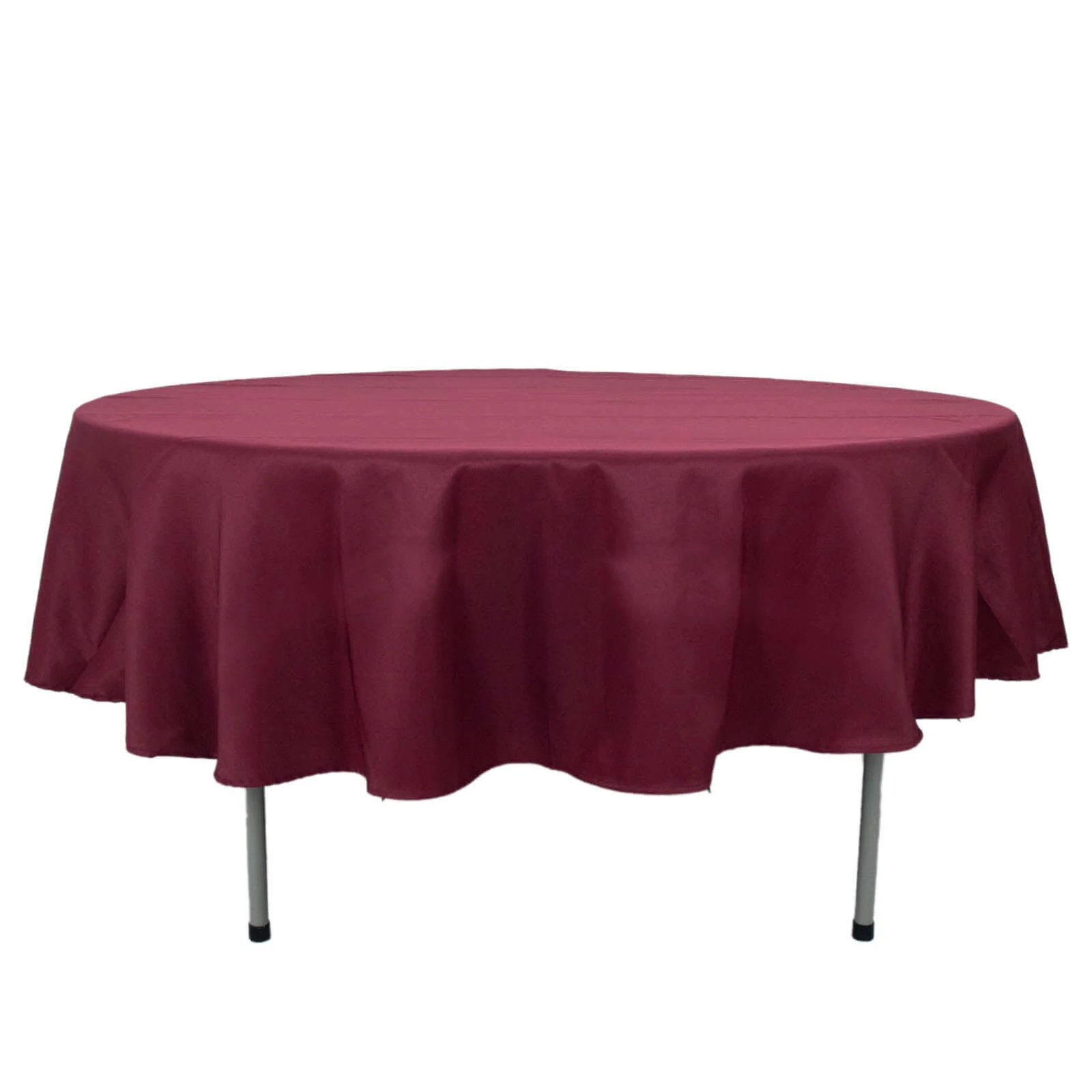 Premium Polyester Round Tablecloth 90" Burgundy - 220GSM Wrinkle-Resistant & Durable Table Cover - Image 6