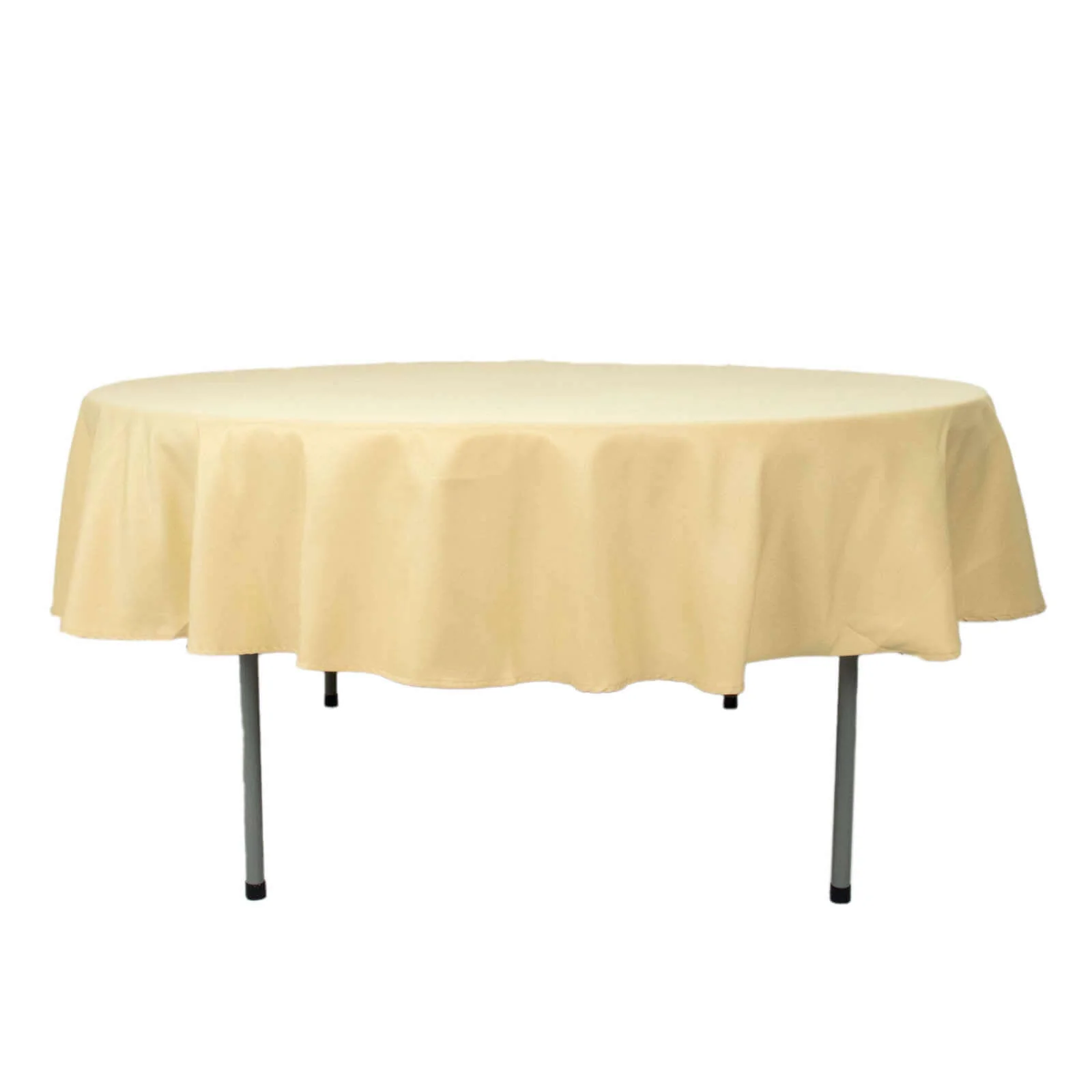 Premium Polyester Round Tablecloth 90" Champagne - 220GSM Wrinkle-Resistant & Durable Table Cover - Image 6