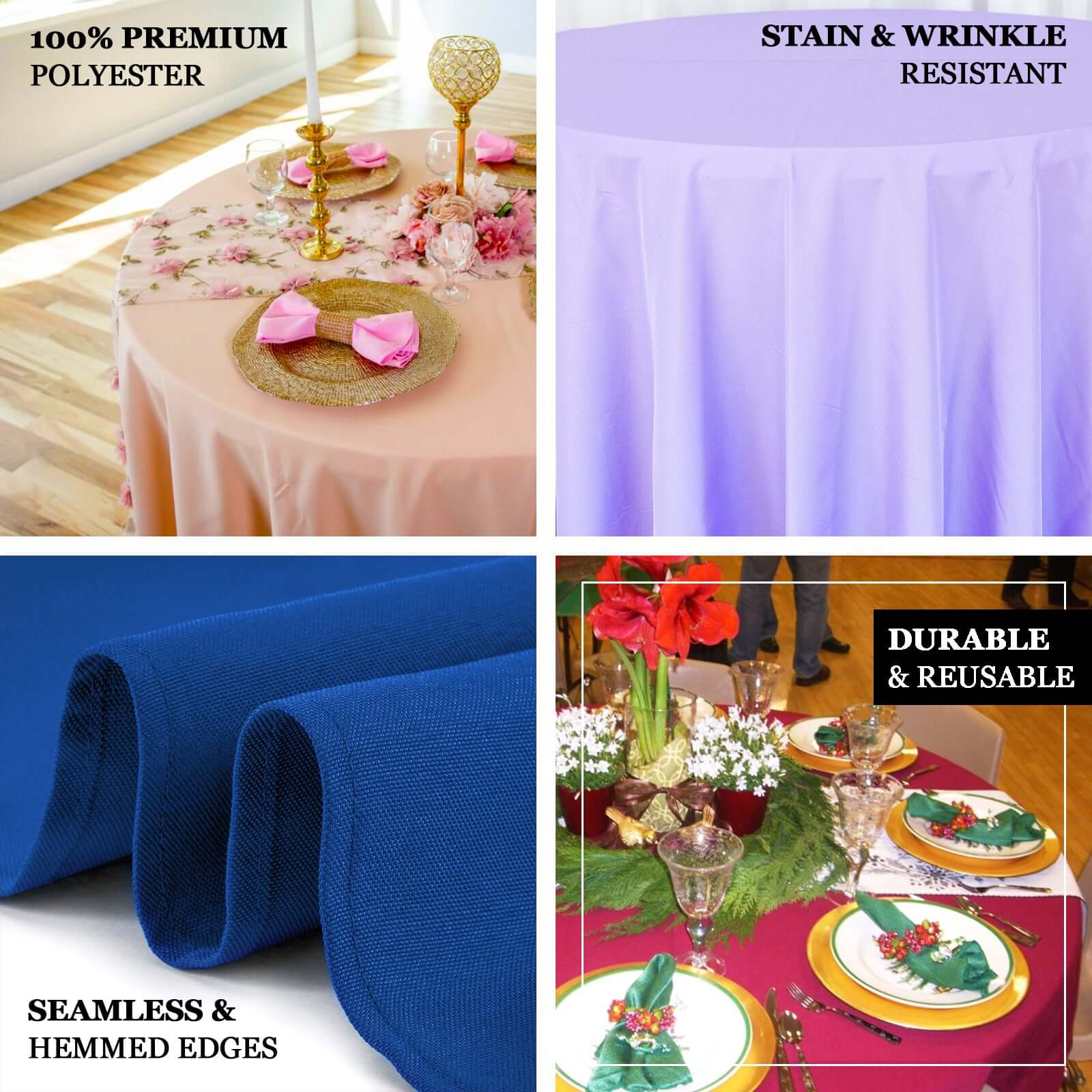 Premium Polyester Round Tablecloth 90" Dusty Sage Green - 220GSM Wrinkle-Resistant & Durable Table Cover - Image 3
